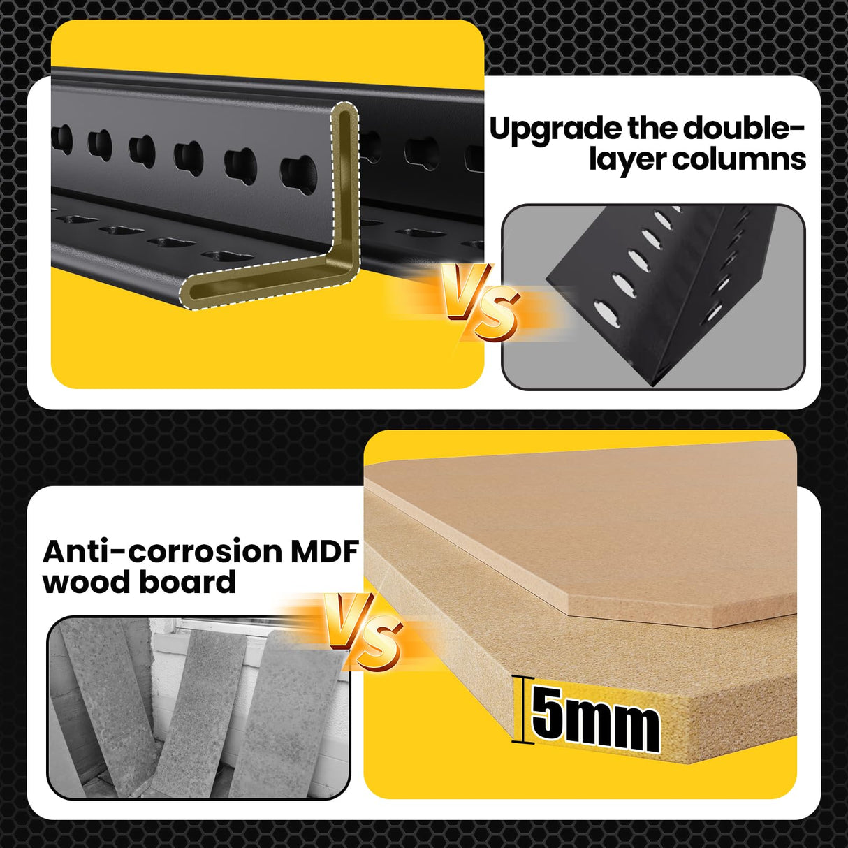 72”H*36”W Garage Shelving Heavy Duty, Adjustable Garage Shelves, 2000LBS Storage Shelves, 5-Tier Metal Shelving Units, Easy Assembly Wood Shelves, Utility Storage Rack Shelf for Warehouse,Black CVGFDR