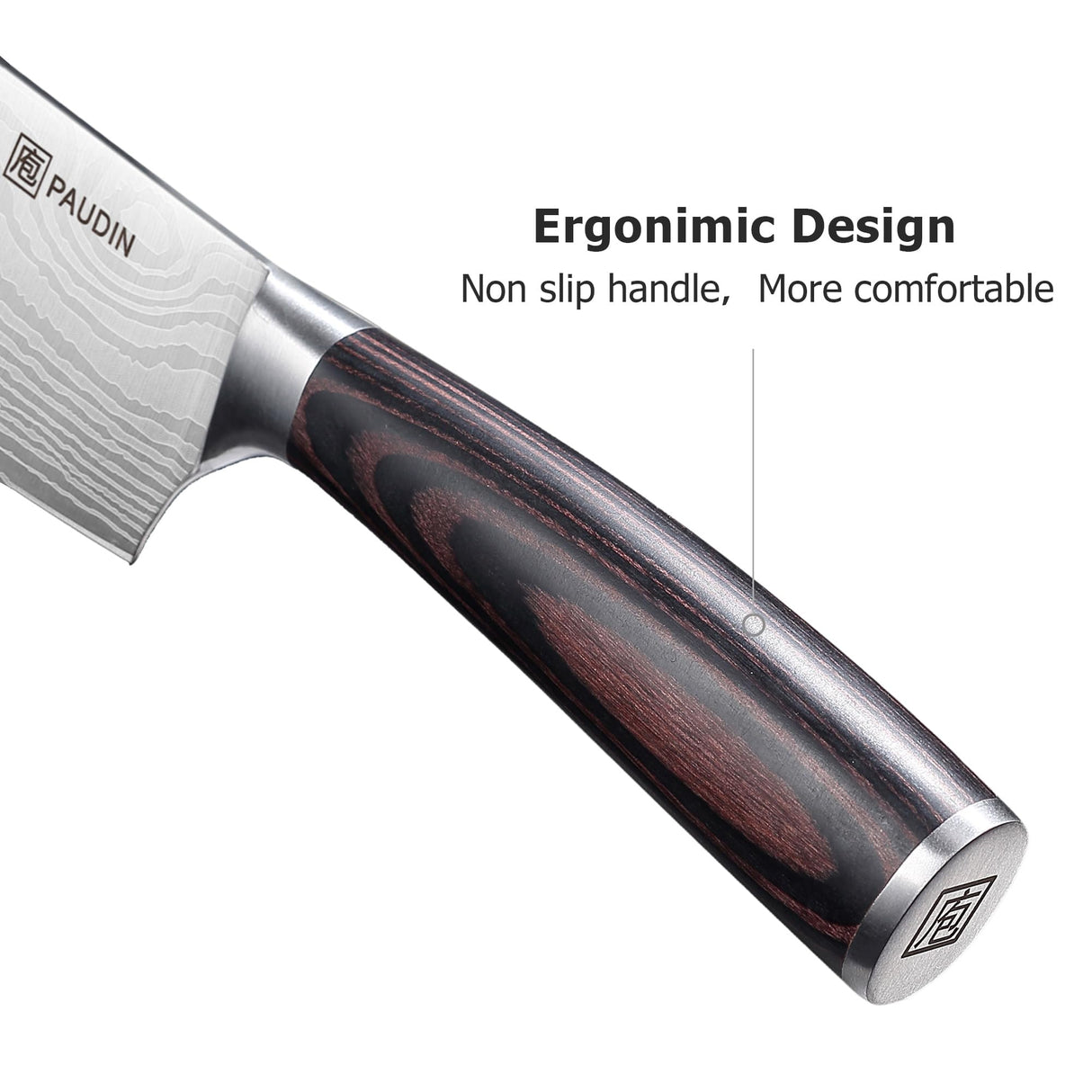 PAUDIN Nakiri Knife - 7" Razor Sharp Meat Cleaver and Vegetable Kitchen Knife, High Carbon Stainless Steel, Multipurpose Asian Chef Knife for Home and Kitchen with Ergonomic Handle PAUDIN