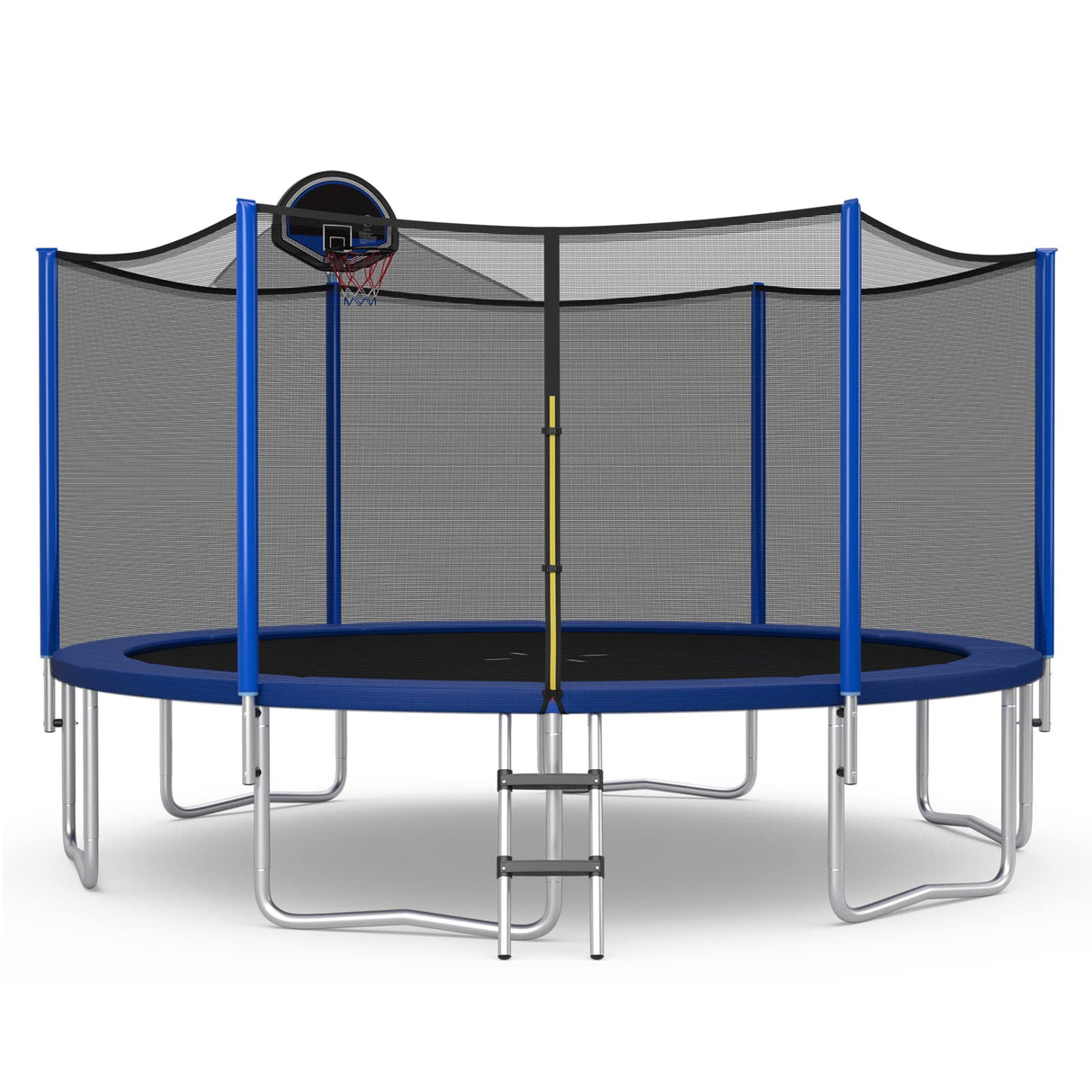 Giantex Trampoline, 12/14/15/16FT Outdoor Recreational Trampoline w/Enclosure Net, Non-Slip Ladder & Basketball Hoop, ASTM Approved, Combo Bounce Outdoor Trampoline for Adults Kids (16FT) Giantex