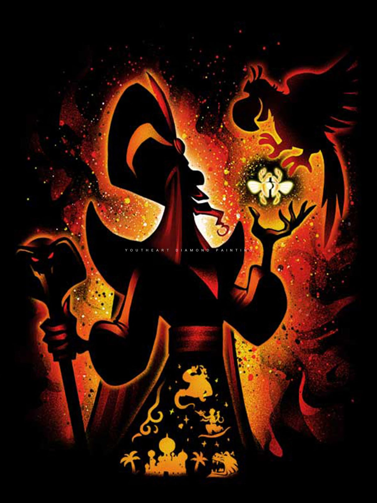 Youtheart Painting with Diamonds Jafang Diamond Art Villain, 5D Full Drill Cross Stitch Embroidery Kits, DIY Wall Décor Youtheart