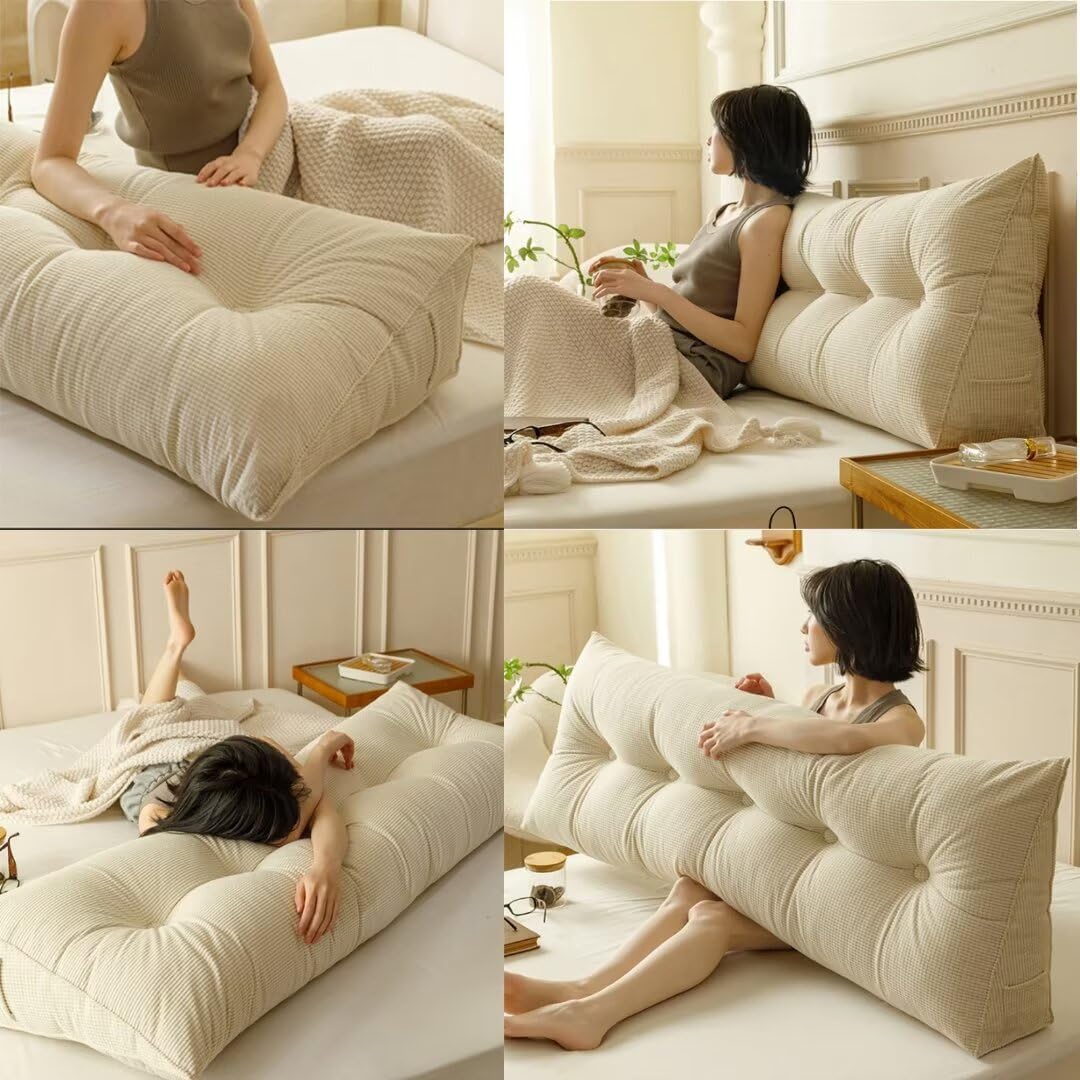 UUluhao Triangular Wedge Pillow Headboard Blush Pink Bed Rest Reading Pillow Twin Wedge Pillow for Headboard Daybeds and Bunk Beds,39 * 7.87 * 19.68in UUluhao