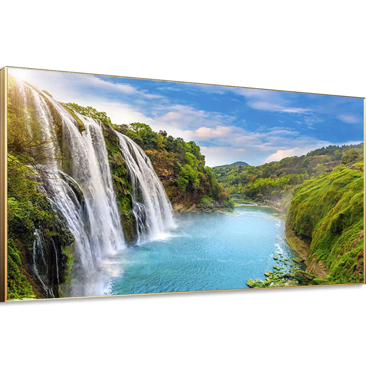 Instarry DIY 5D Diamond Painting Kits for Adults Large Size Full Drill Waterfalls and Lakes Mosaic Rhinestones Embroidery Wall Decorations Art Kit 31.5x15.7 inch Instarry