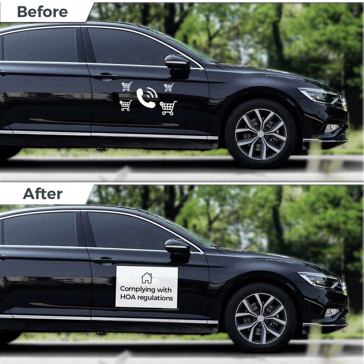 CUHIOY Blank Car Magnetic Sheet - 2 Pack 24"x12" Strong Magnet Stickers with 40 Mils, Flexible Vehicles Magnet Sign for Advertising Business and Company Logos (for HOA), Prevent Car Scratches & Dents CUHIOY