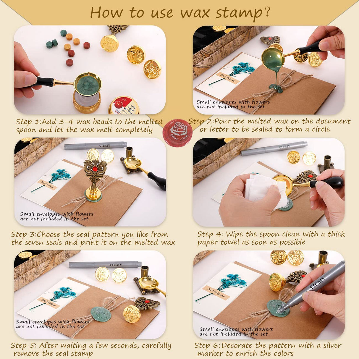 YICMY Feather Pen Pheasant Quill Pen and Ink Set,Caligraphy Kits for Beginners, Feather Pen and Ink Set With Leather Journal Notebook,Wax Seal Kit,7 Wax Seal Stamp Heads,Calligraphy Pens for Gift YICMY