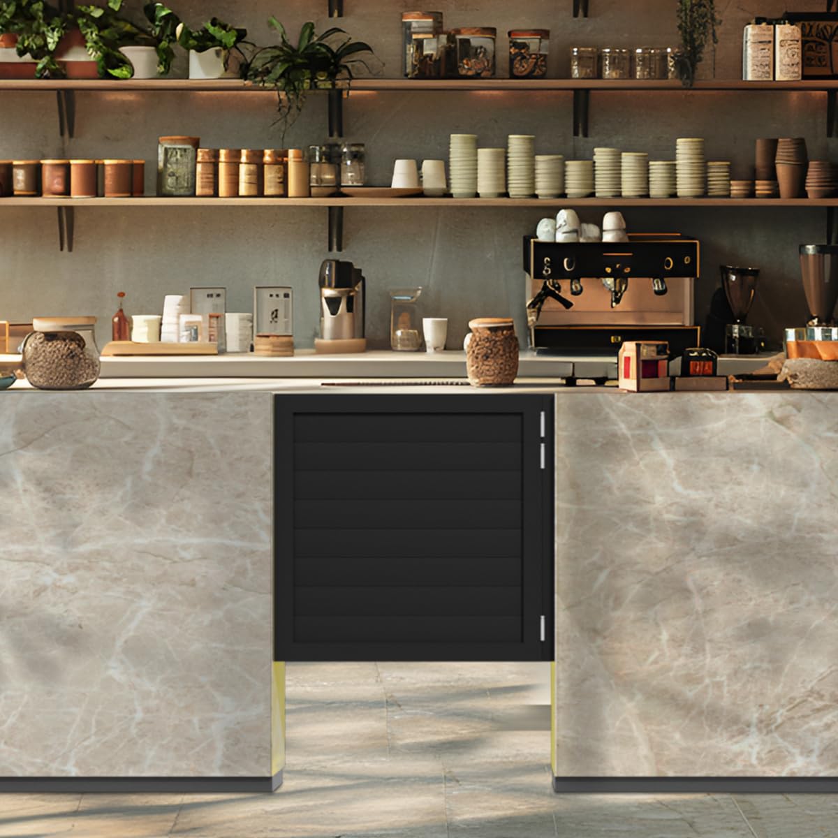 Cafe Doors Swinging Door Pine Wood Saloon Door Includes Hinges for Kitchen Shop Entrance Partition Pub, Black Painted Finished(35.4x35.4in) Pengfei