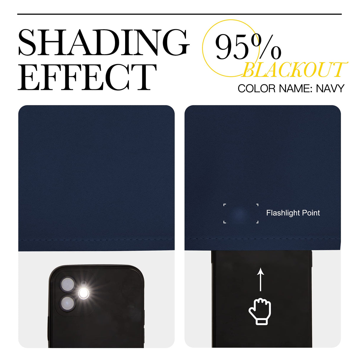 NICETOWN Window Treatment Blackout Curtains - (Navy Color) 52 inches W by 108 inches L Each Panel, Set of 2 Panels, Blackout Drape Panels for Nursery NICETOWN