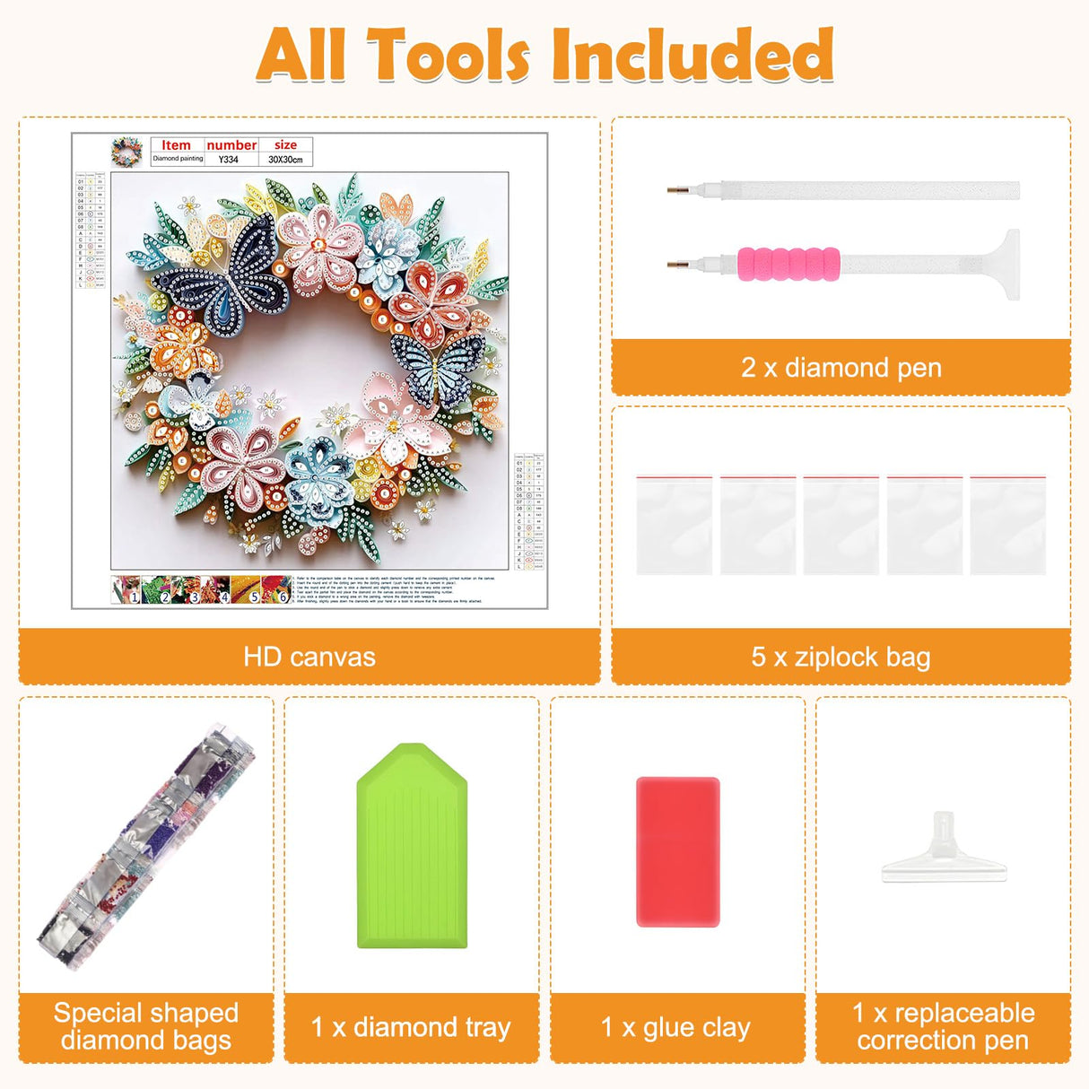 MXJSUA 5D Butterfly Flowers Special Shape Diamond Art Painting Kits for Adults, Flowers Wreath Crystal Rhinestones Diamond Gem Art Painting for Home Wall Decoration 12×12inch MXJSUA