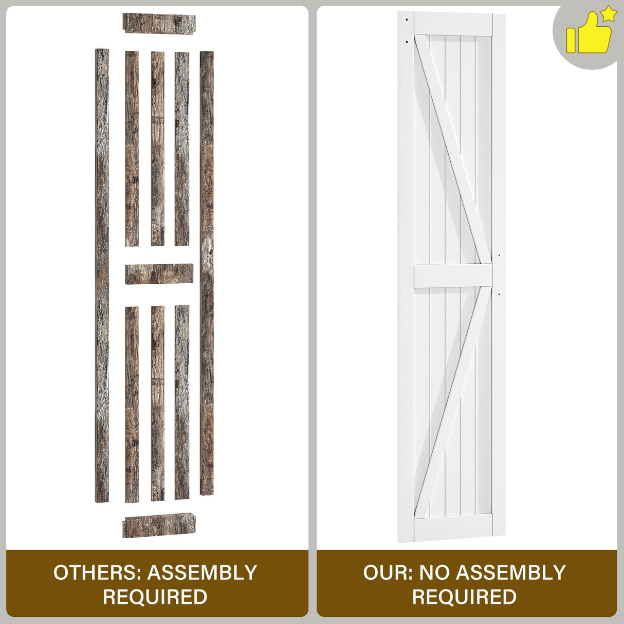 ROOMTEC 30"x84" Solid Pine Bi-Fold Closet Door, White Finish Folding Interior Door, Pre-Assembled, with Track Hardware, for Bedroom, Wardrobe, Laundry Room ROOMTEC