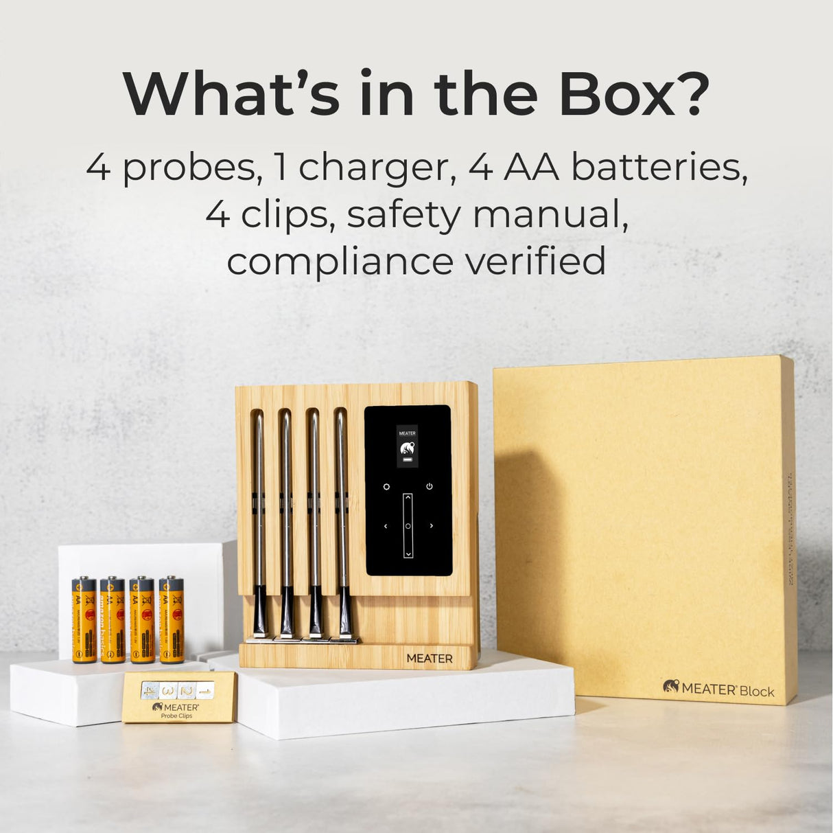 MEATER Block: WiFi Smart Wireless Meat Thermometer | 4 Probes, Long Range | Perfect for BBQ, Oven, Grill, Kitchen, Smoker, Air Fryer | Apple Watch, Alexa Compatible | iOS & Android App MEATER