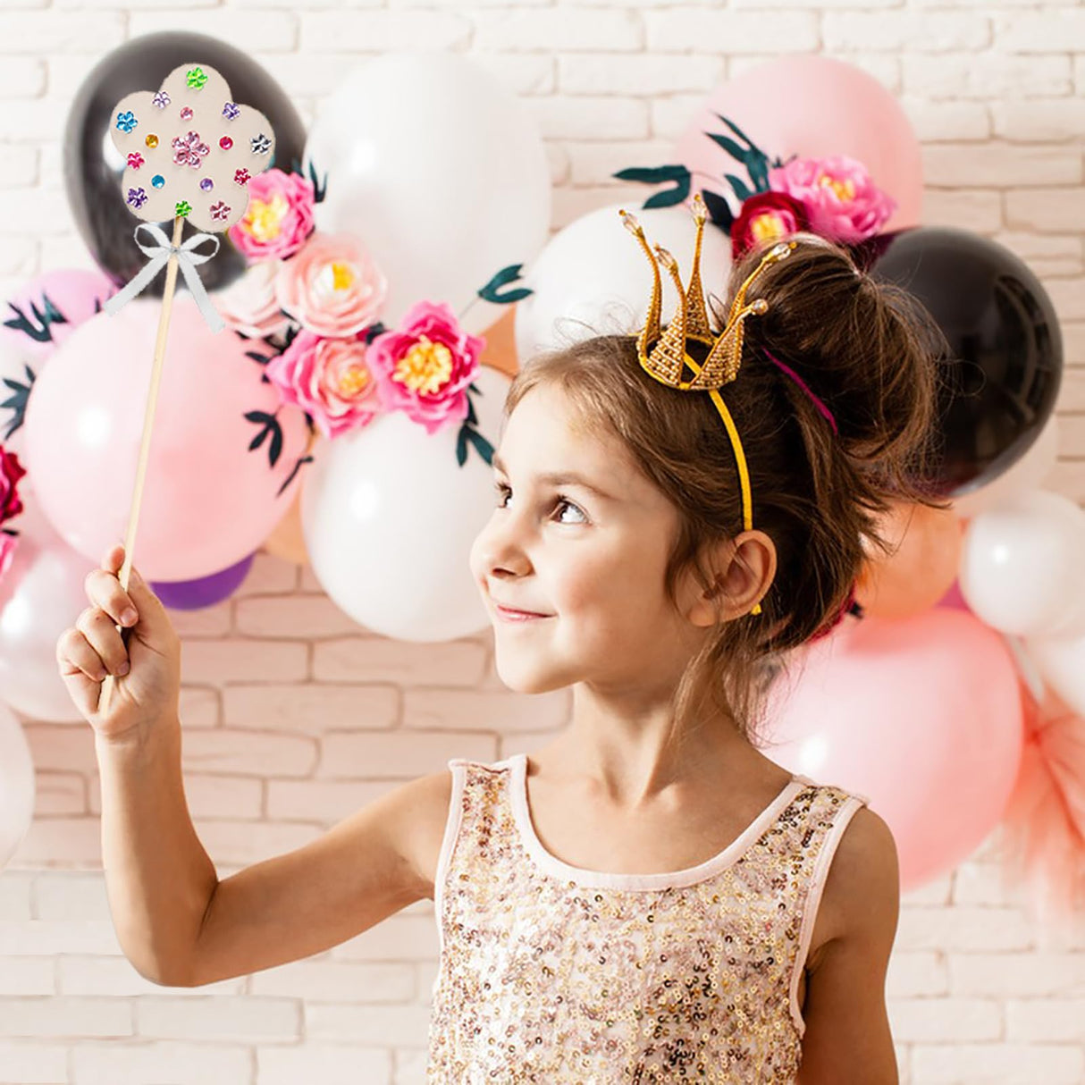 Frcctre 36 Pieces Princess Fairy Wands Kit Make Your Own Princess Wands DIY Art Craft Magical Wand Include 36 Pcs 6 Styles Unfinished Wooden Princess Wand 36 Pcs Ribbons 3 Pcs Gem Stickers Frcctre