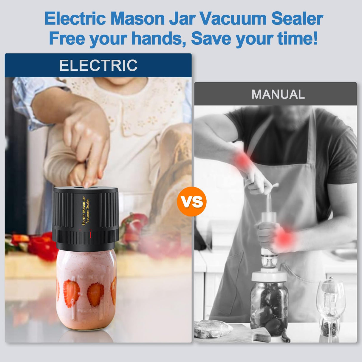 LOVE MOMENT Electric Mason Jar Vacuum Sealer Kit for Wide Mouth and Regular Mouth Mason Jars LOVE MOMENT
