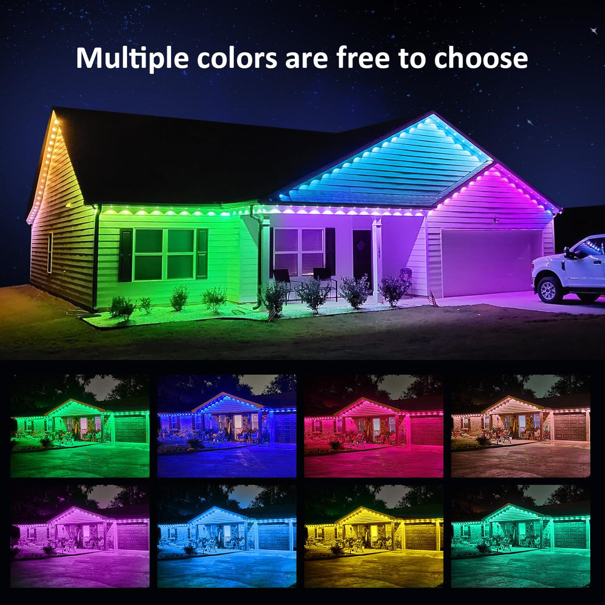 100FT Permanent Outdoor Lights, RGB LED Eaves Lights with APP/Remote Control, IP67 Waterproof LED String Lights for Christmas, Halloween, Garden Decor DIERLIGHT