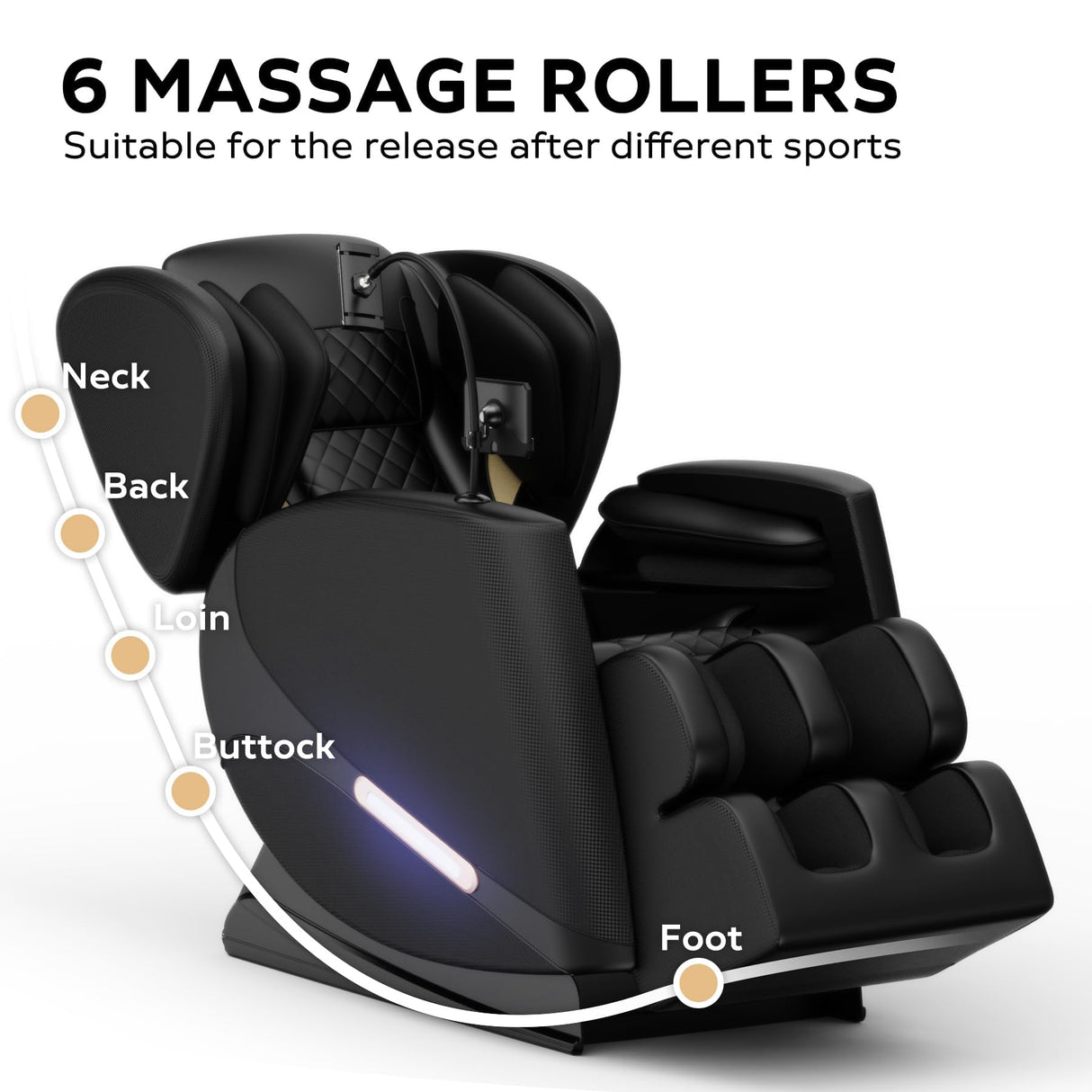 VUYSUYVY Massage Chair Full Body, Zero Gravity Massage Chair Recliner for Back Fatigue with Heat, Airbags, Foot Rollers, Bluetooth and LCD Touch Screen, Fit Office and Home Relaxation VUYSUYVY