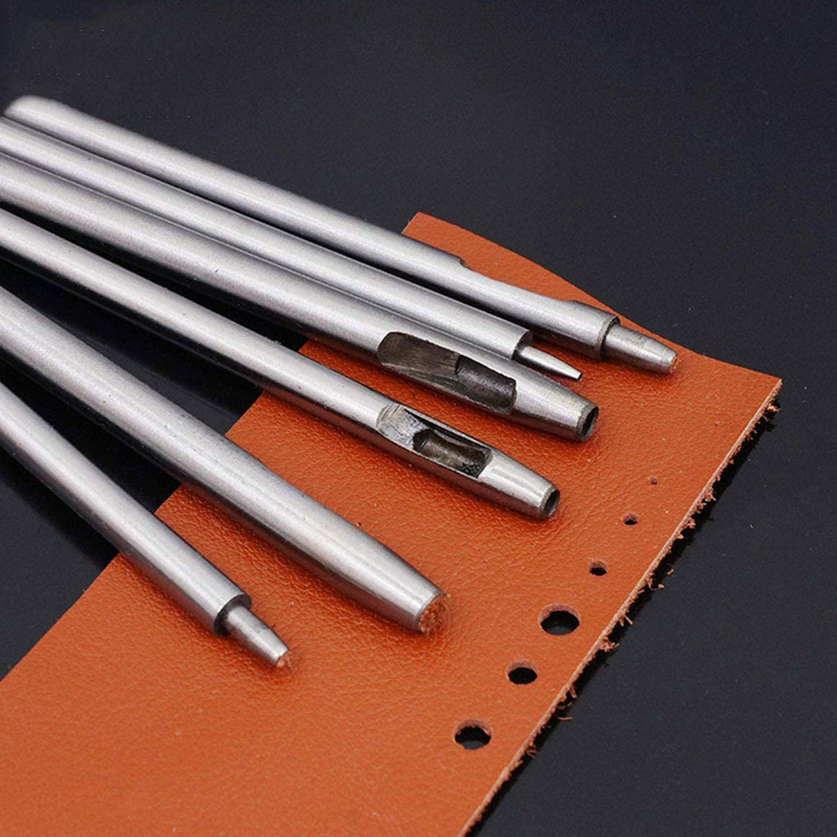 Steel Leather Punch Tool Kit, 10 Sizes (0.5-5.0mm) for Belt, Wallet, Bag, Crafting | Heavy-Duty Hole Puncher Set with Case, Professional Leatherworking Tools for DIY & Repair YankMooM
