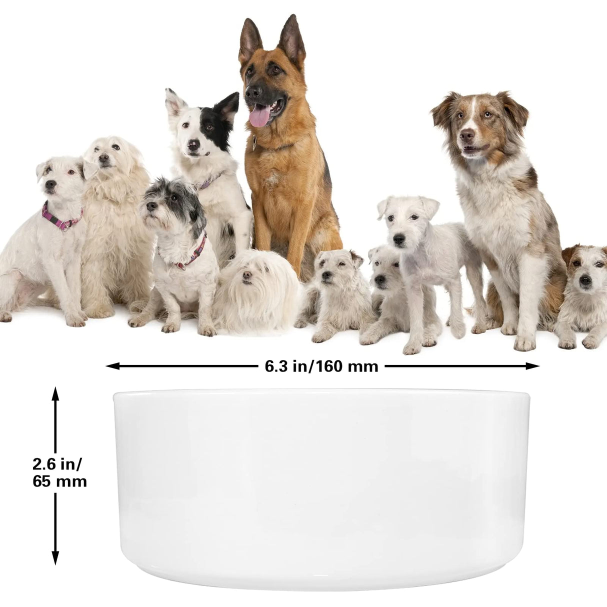 MR.R Sublimation Blanks Dog Bowl,Ceramic Dog Food Bowl Pets Feeder Bowl and Water Bowl for Small Medium Dogs MR.R