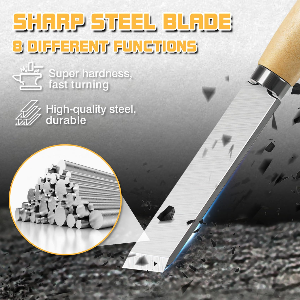 8 Pcs Wood Lathe Tools, Wood Chisel Sets, Suitable For Wood Working Tools, Which is Used for Lathe, is Suitable for Beginners and Professionals. LoTanop