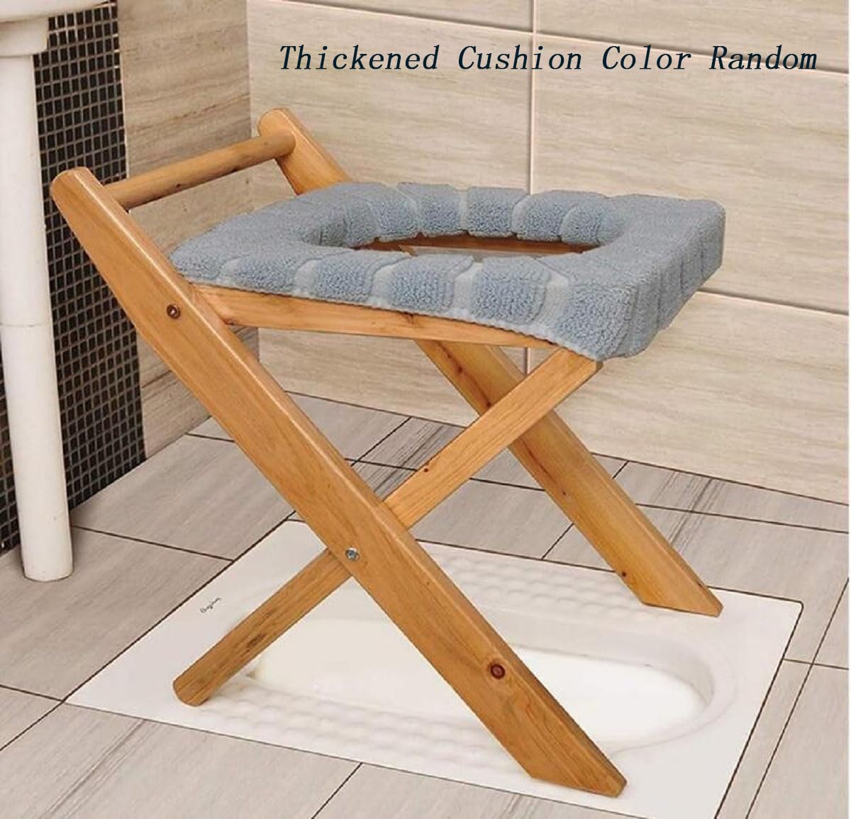 MOGUOBIN Wooden Steam Seat with Four Legs,Foldable Yoni Steamer Chair,Yoni Seat Kit,Anti-Skid Shower Stool,V Steam Seat Kit for Women V Cleaning and Tightening,Postpartum Care 15.7" H(No Steamer) MOGUOBIN