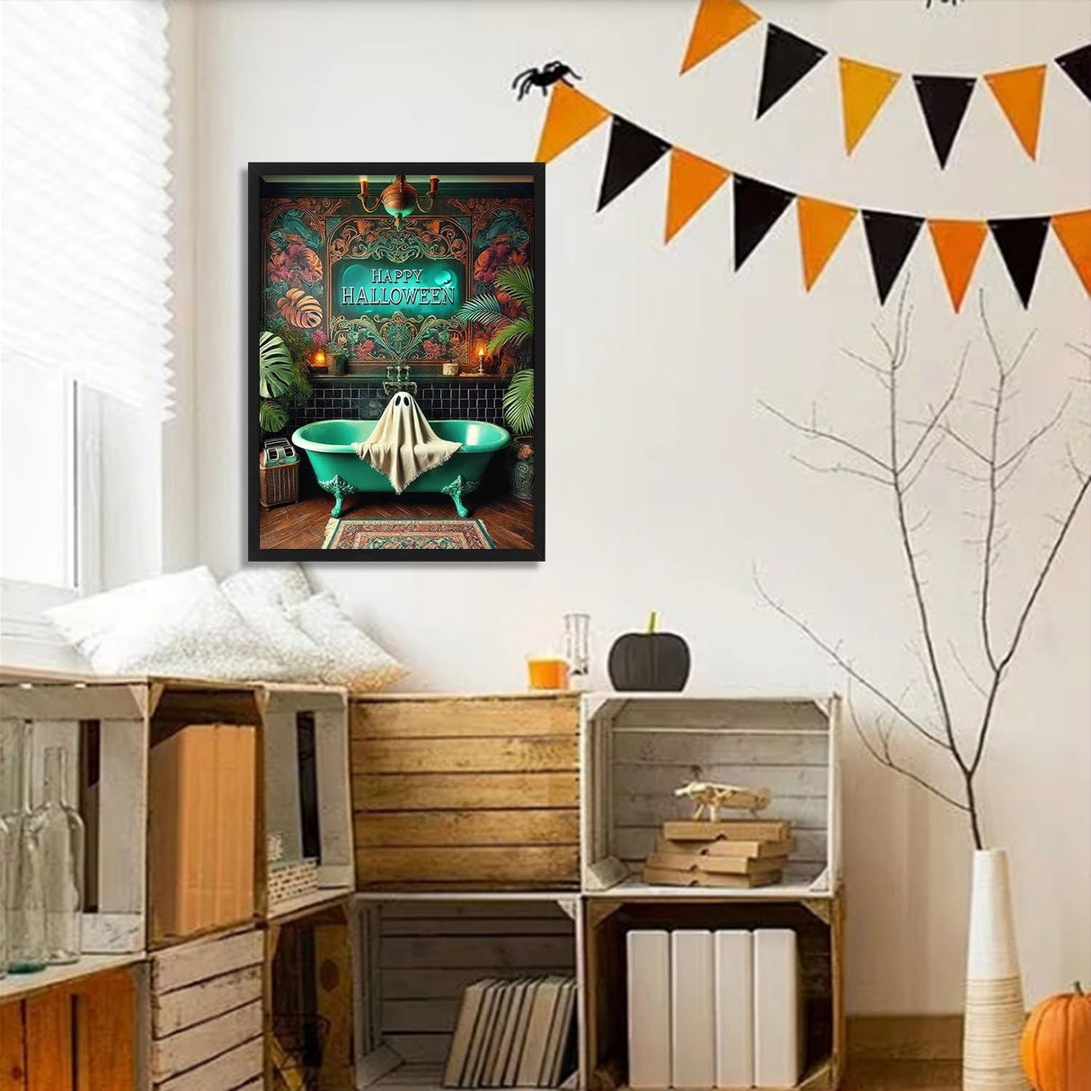 Aestalrcus Halloween Paint by Numbers Kit for Adults, Ghost Paint by Numbers for Adults Beginner, Painting by Numbers Kits for Relaxation Home Wall Decoration and Gifts 16x20inch Aestalrcus