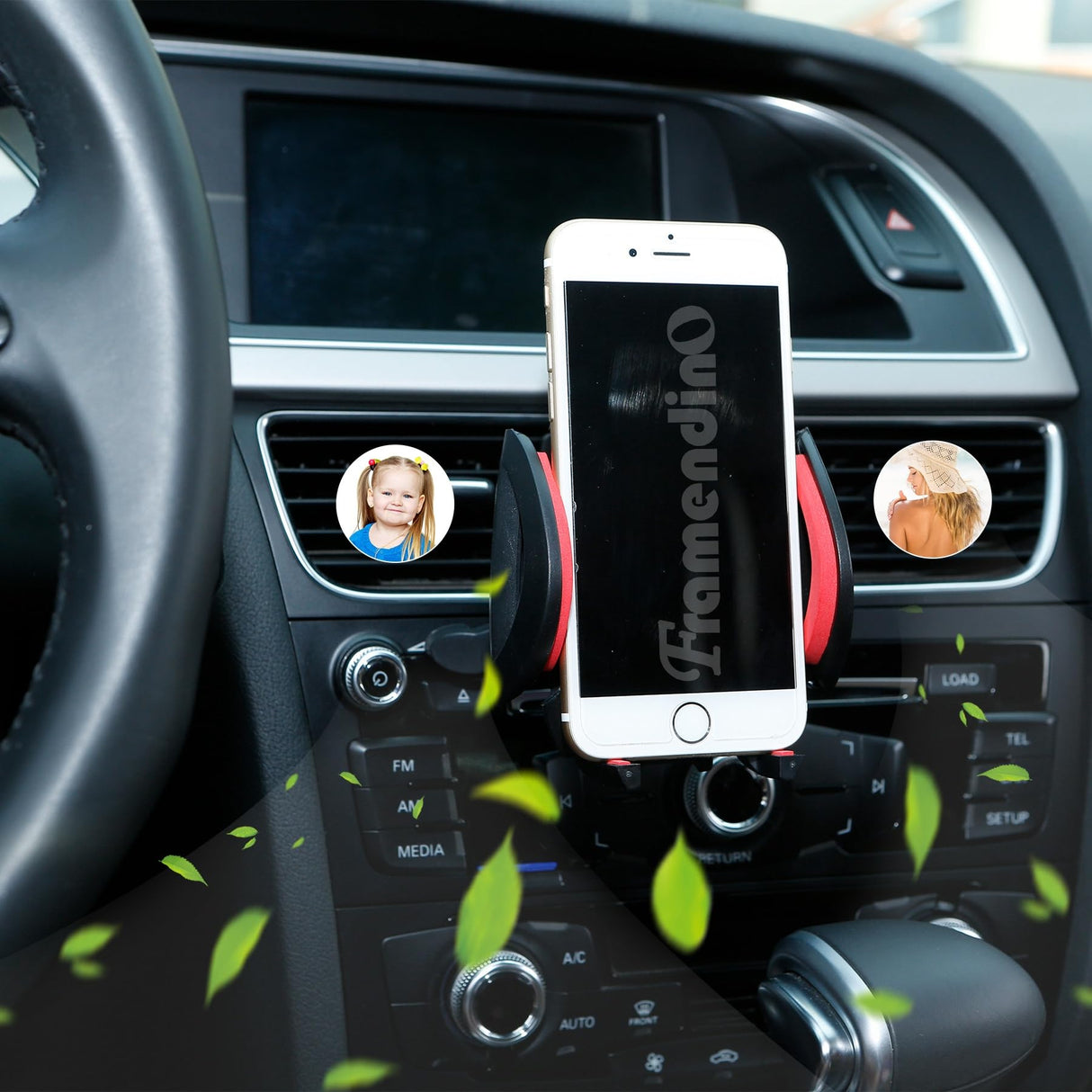 Framendino, 4 Pack Sublimation Blank Car Air Vent Clips Heat Transfer Car Outlet Perfume Clip Auto Diffuser Vent Clip Car Scent Diffuser Clip Car Exhaust Outlet Accessories Round Framendino