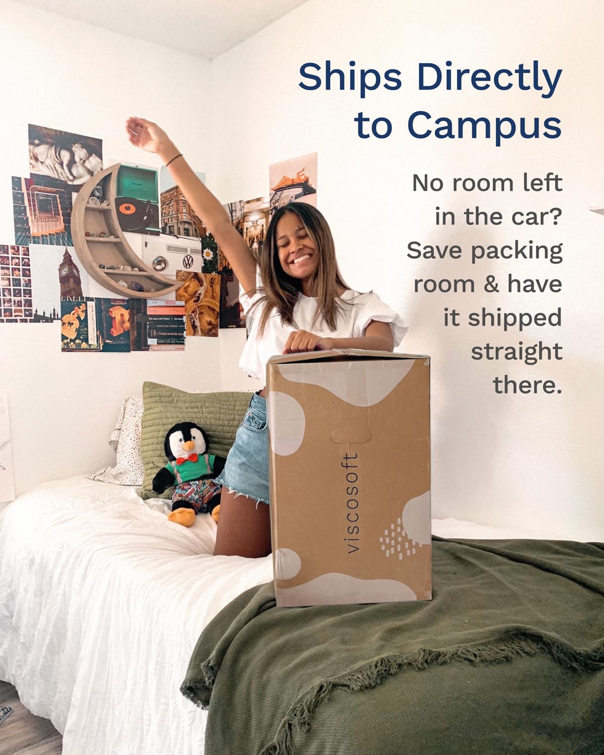 ViscoSoft 3 Inch Memory Foam Mattress Topper Twin XL - Select High Density Ventilated Extra Long Mattress Pad - Premium Removable Rayon Cover ViscoSoft