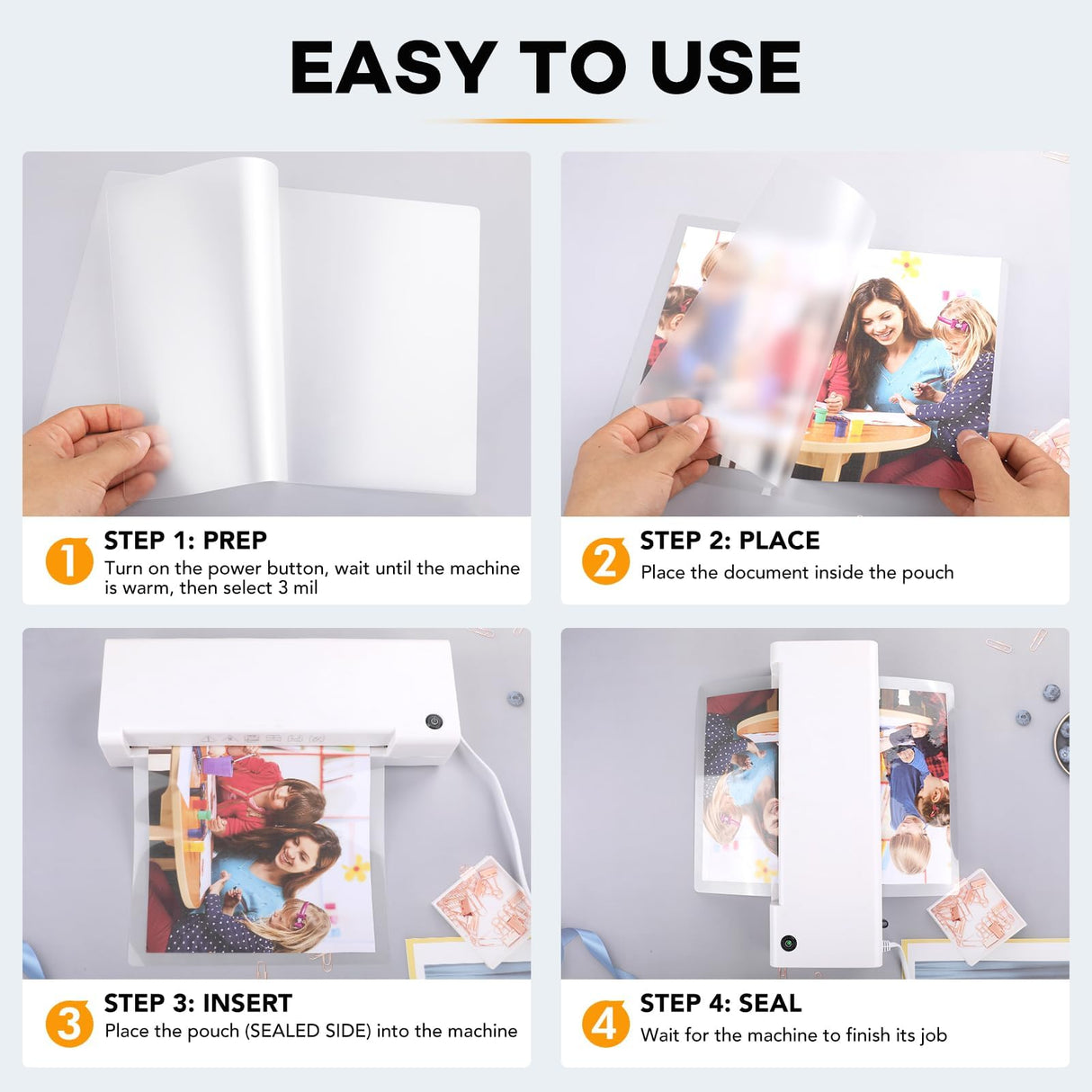 300 Pack Laminating Sheets, 3 Mil, 9 x 11.5 Inches Thermal Laminating Pouches Lamination Sheet Paper for Laminator, Clear, Letter Size, Office and School Supplies FURWEY