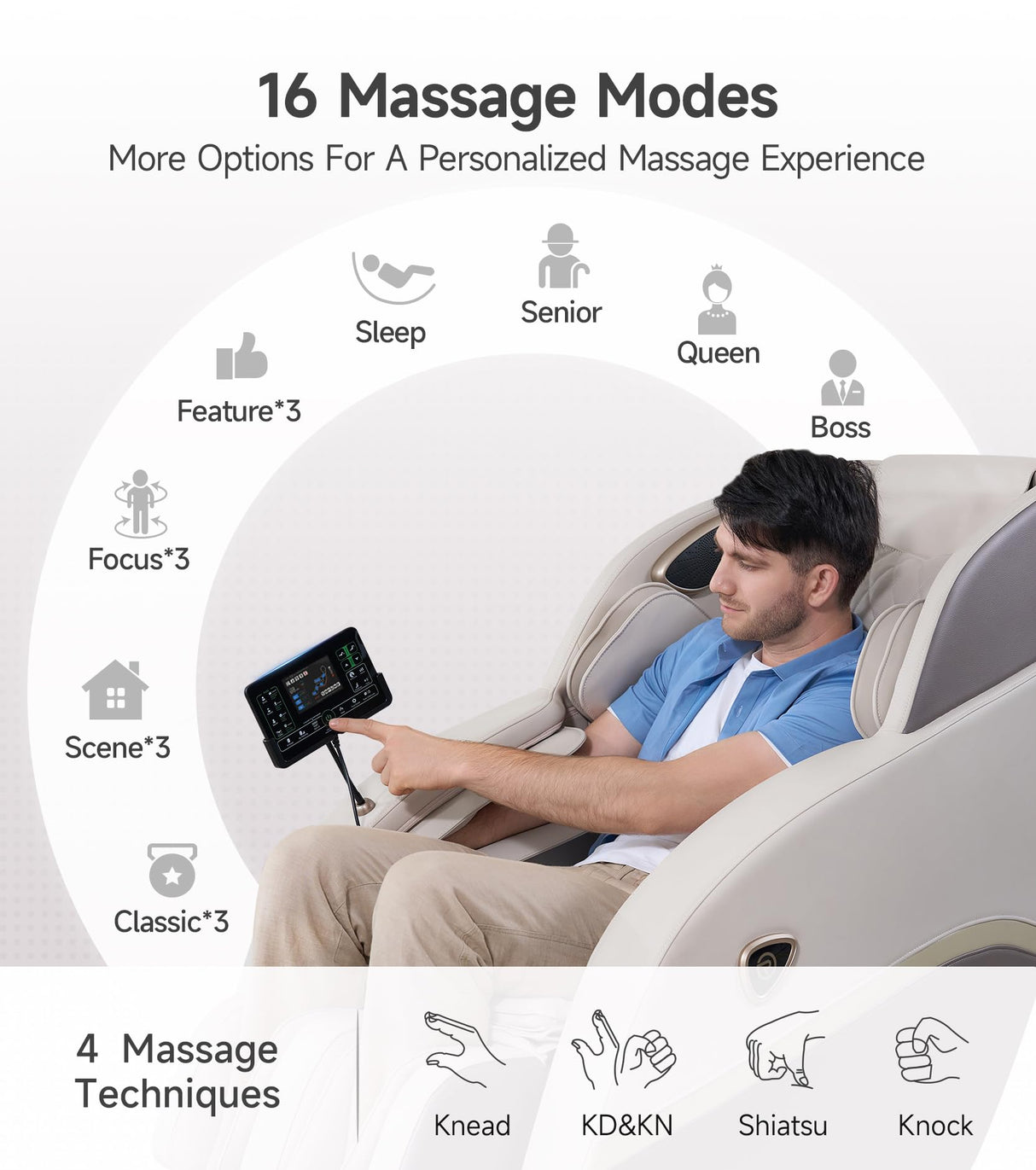 Real Relax 3D Massage Chair Full Body SL-Track, Zero Gravity Recliner with 16 Massage Modes, Body Scan, Wasit Heating, Foot Rollers, Bluetooth, Favor-22 Brown Real Relax