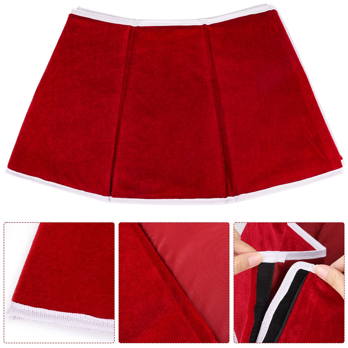 Christmas Tree Collar Red Velvet Folable Christmas Tree Ring Tree Skirt for Artificial Trees Base Stand Cover Christmas Tree Decoration Hxezoc