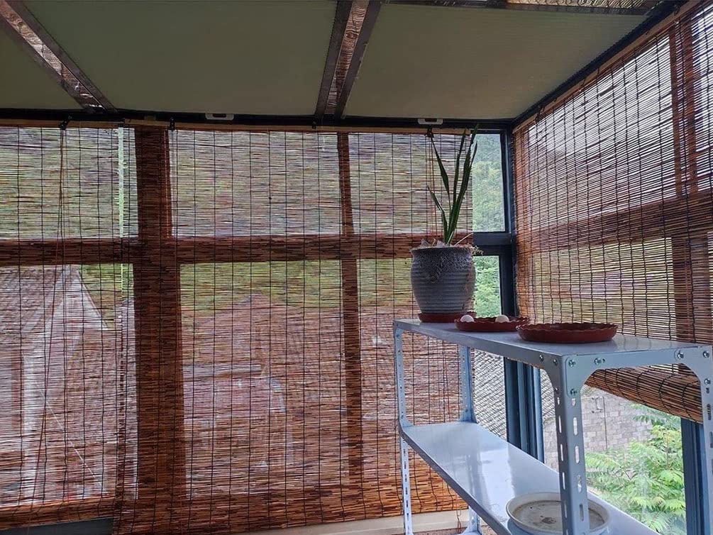 Retro Bamboo Roll-Up Blinds for Outdoor & Indoor Sun Protection Lnder