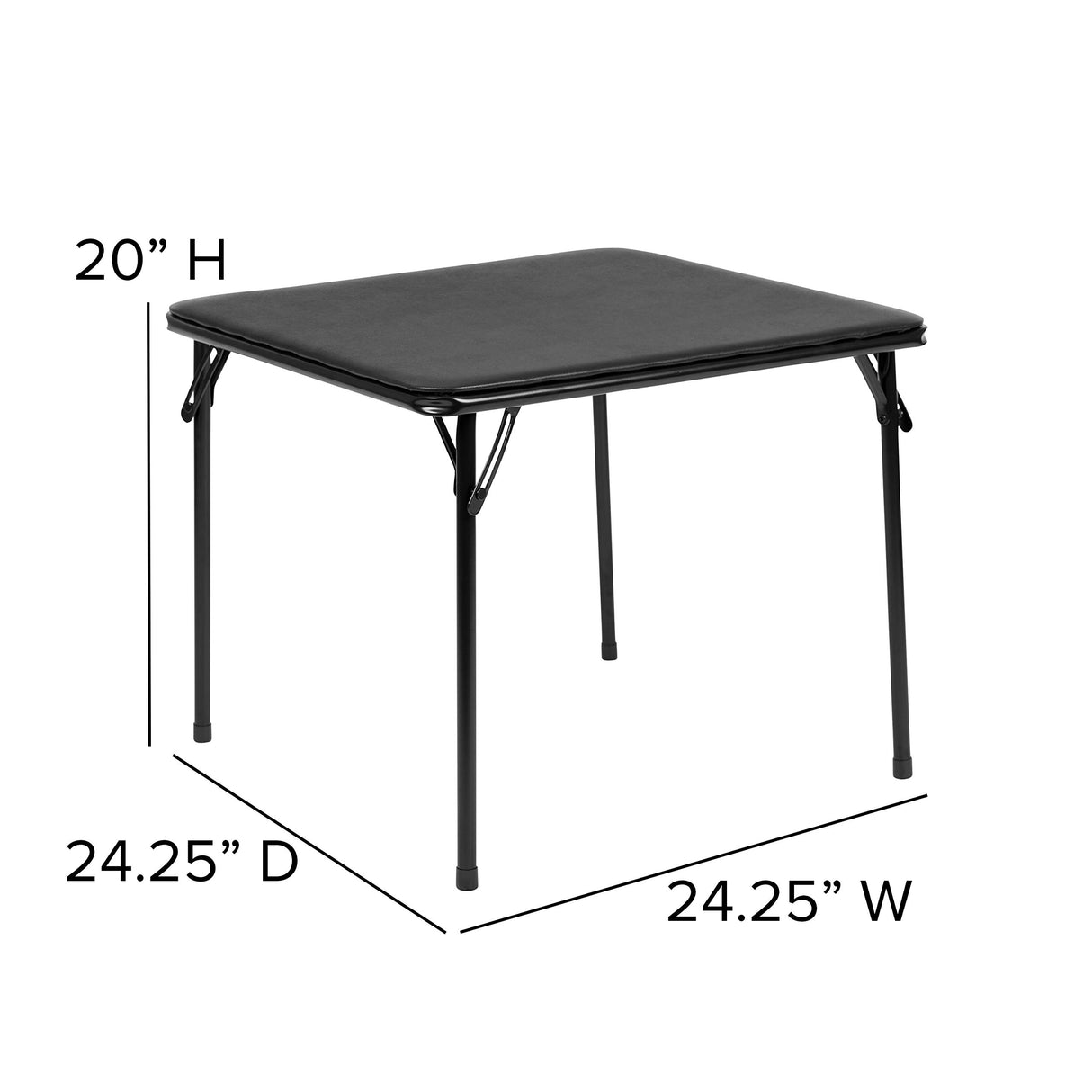 Flash Furniture Mindy Folding Kids Table with Vinyl Padded Top, Children's Square Activity Table for Daycare and Classrooms, Black Flash Furniture