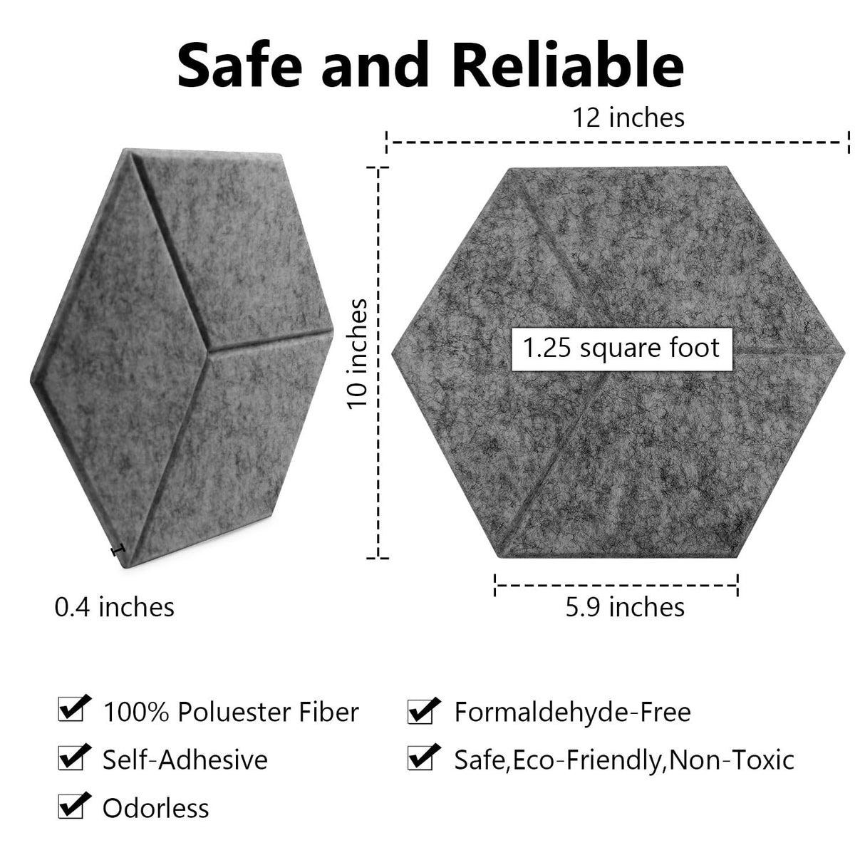 Premium Acoustic Panels 12PCS,Self-adhesive 12 * 10" Soundproof Wall Panels, High Density Sound Dampening Panels Quick-Recovery Sound Proof Foam Panels Sound Absorbing Felt Cork Board Bulletin Tile Dorida