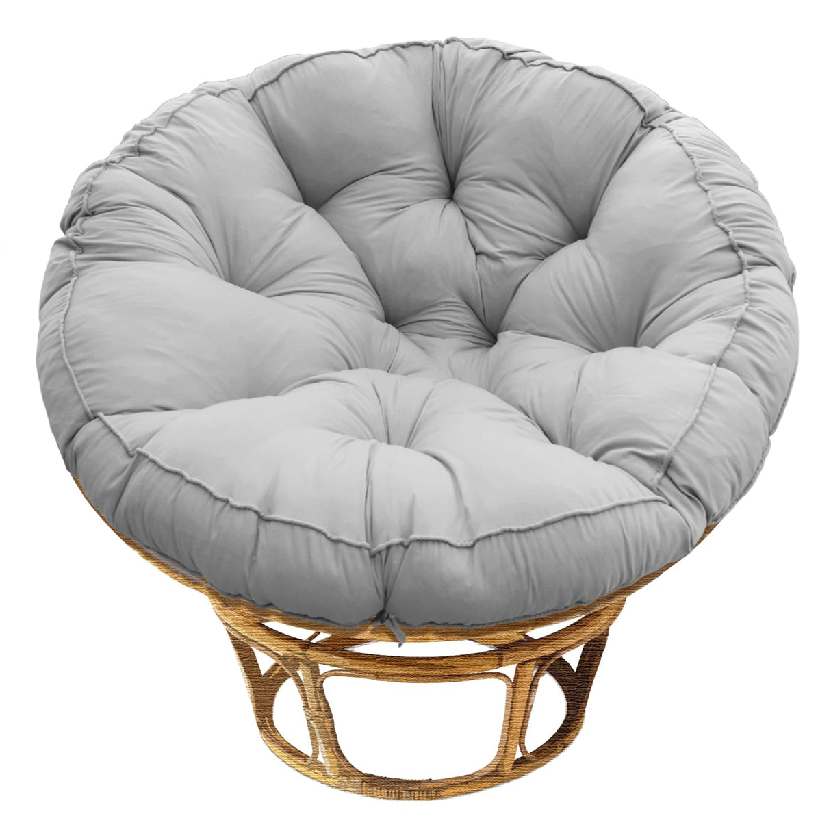Bextile Papasan Chair Cushion, Papasan Cushion Only, 52 inch Papasan Cushion, Thickened Overstuffed Round Cushion (Gray, 52in) Bextile