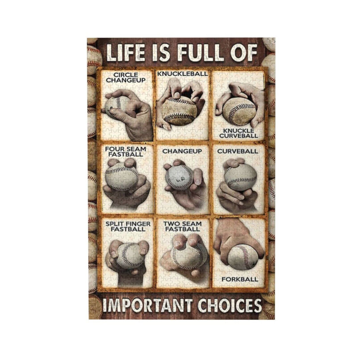 Baseball Pitching Grips Cheat Sheet 1000 Pieces Jigsaw Puzzles for Adu ...