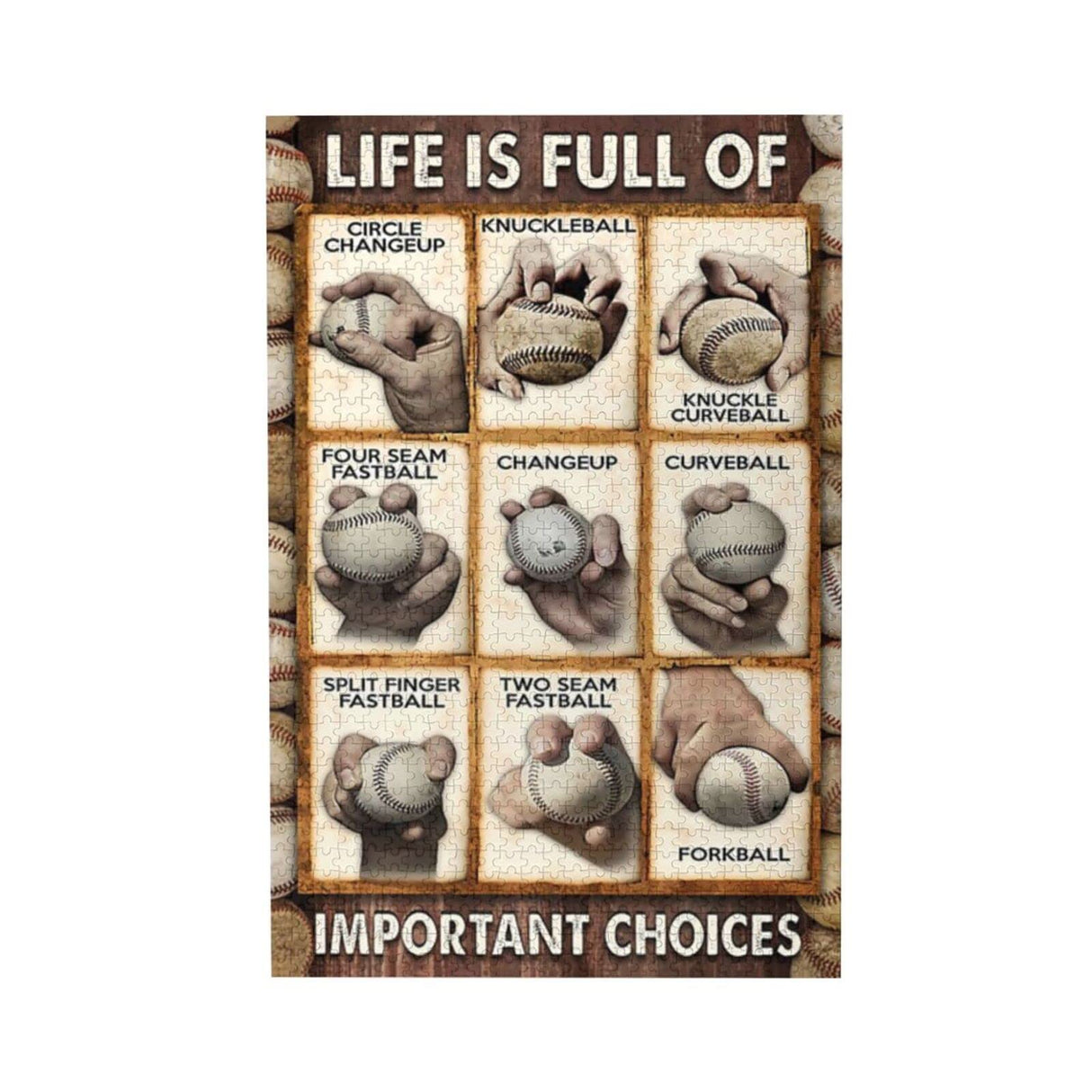 Baseball Pitching Grips Cheat Sheet 1000 Pieces Jigsaw Puzzles for Adults Children - Exercise Patience Puzzle Game - Education Intellectual Large Puzzle Game Toys Gift WZVZGZ