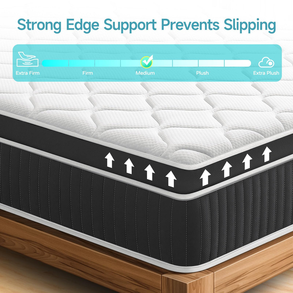 SIMARTH King Mattress, 12 Inch King Size Hybrid Mattresses in a Box Upgrade Strengthen, Gel Memory Foam King Mattress Made of Individually Pocketed Springs for Support & Pressure Relief, Medium Firm SIMARTH