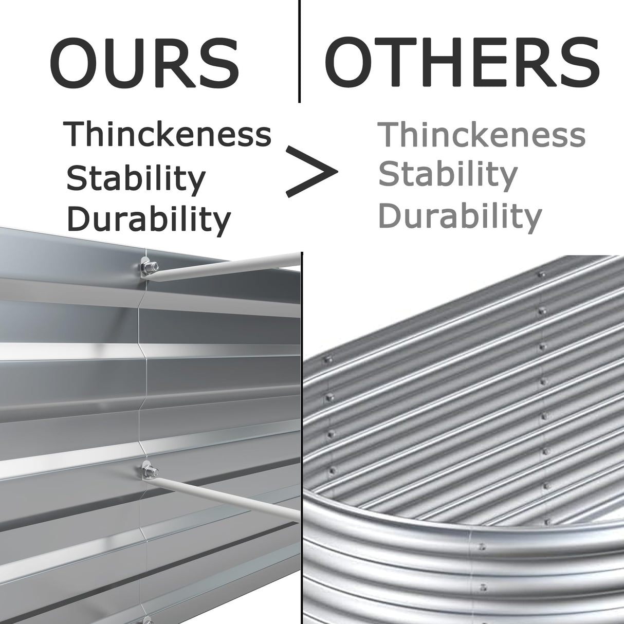 Foxlang 8x4x1ft(2 Pack) Galvanized Raised Garden Bed,Outdoor Planter Box Metal Patio Kit Planting Bed for Vegetables Flowers Herb,Silver Foxlang