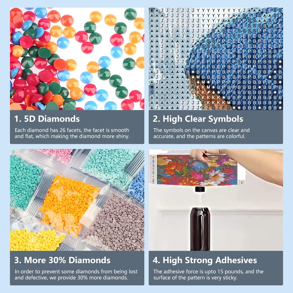 FHBUBPUP Diamond Painting Kits for Adults Animal Dog, Kiss The Dog Diamond Art Kits, 5D DIY Full Drill Round Gem Painting Art Craft Home Decoration Gift 12×12Inch FHBUBPUP