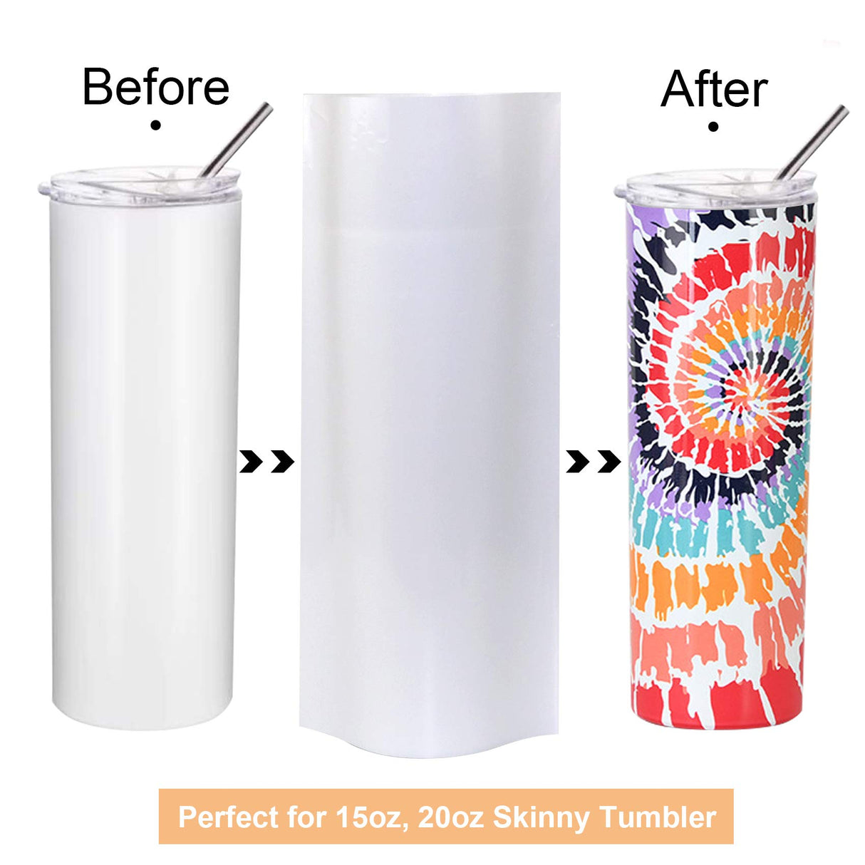 5x10 Inch Sublimation Shrink Wrap Sleeves, White Sublimation Shrink Wrap for Tumblers, Mugs, Cups and More, 60 Pcs Sublimation Shrink Film rebucas