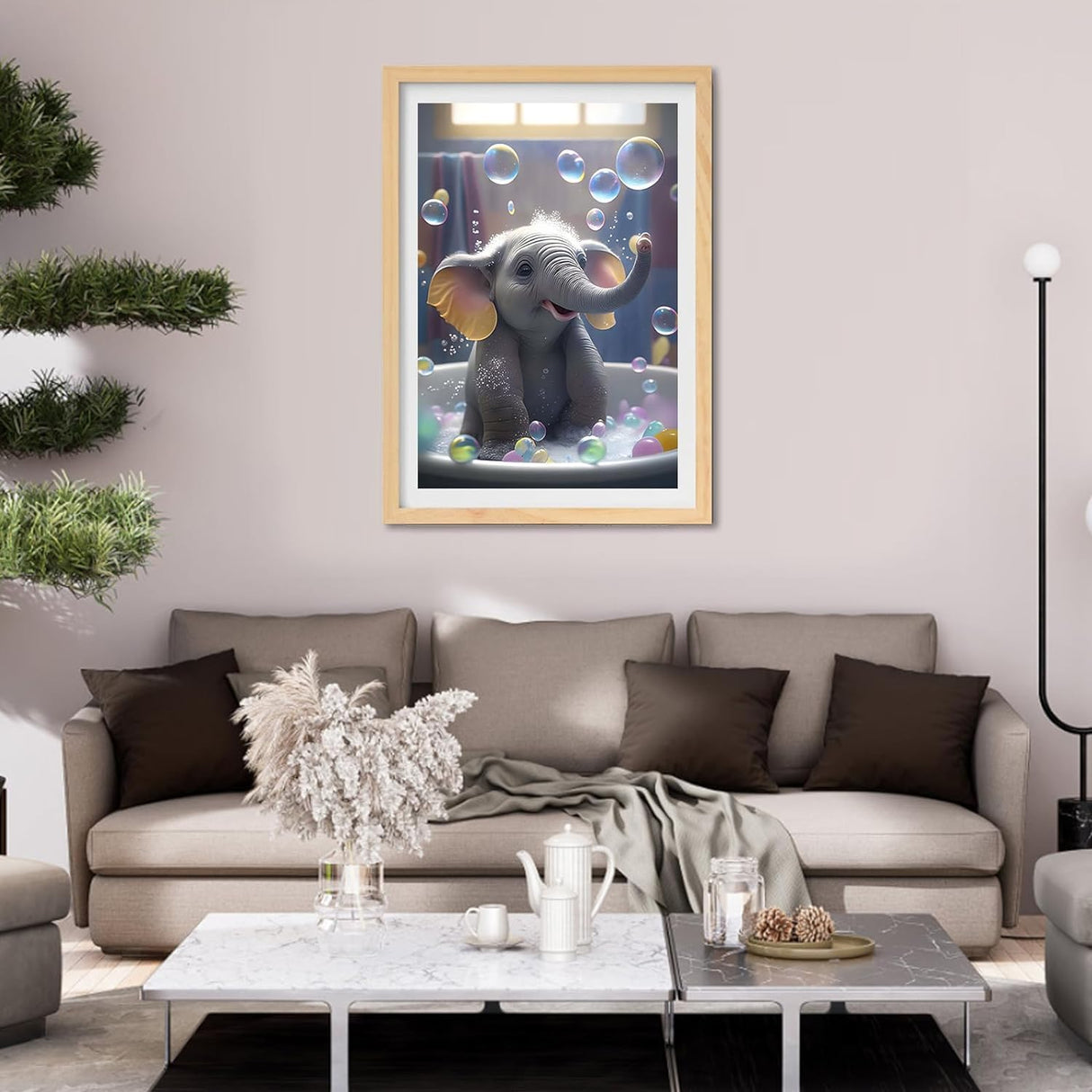 RICUVED Diamond Painting Kits for Adults, Elephant Diamond Art Kits 5D Animal Diamond Art Kits for Beginner, Diamond Dots Painting Full Round Drill Art and Crafts for Home Wall Decor 12x16 Inch RICUVED