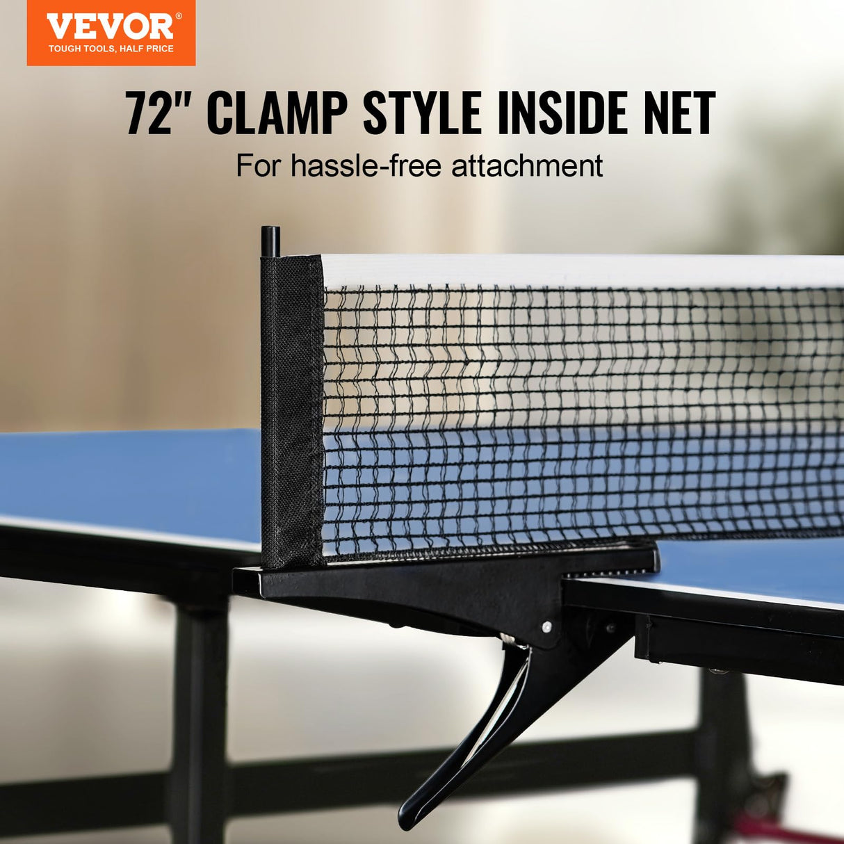 VEVOR Ping Pong Table, Professional Table Tennis Game, Indoor MDF Portable Table Tennis Table, Foldable Ping Pong Table with Quick Clamp Net and Lockable Wheel, 10 Minute Easy Assembly, 12mm Tabletops VEVOR
