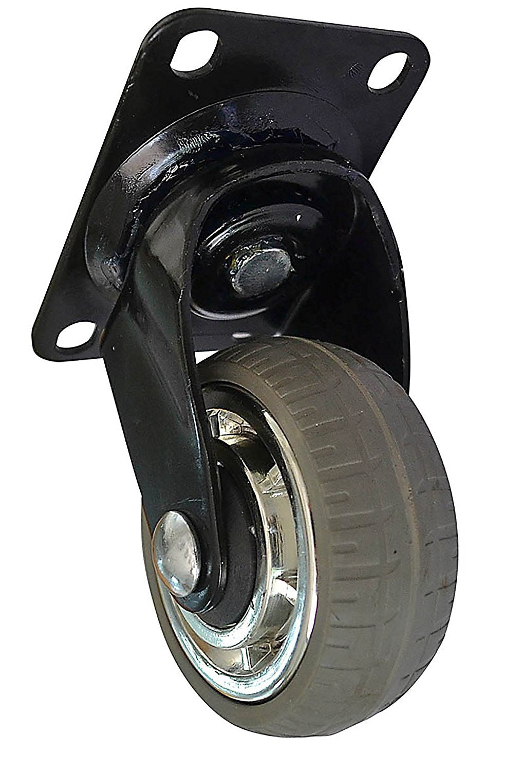 Headbourne 8269E Designer Casters 4 inch Soft Rubber Chrome & Black Designer Caster, 4 Pack Headbourne