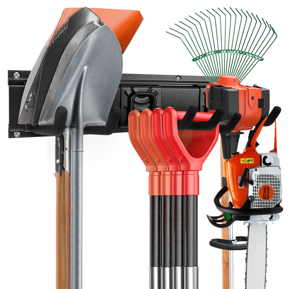 Garage Garden Tool Storage Rack Organizer Wall Mount, Yard Shovel Rack Holder Organization, Heavy-Duty Extra Width Panels for Hanging Landscaping Equipment,Ladders,Sport Gears,Hoses,Lawn Trimmer SMARTOLOGY