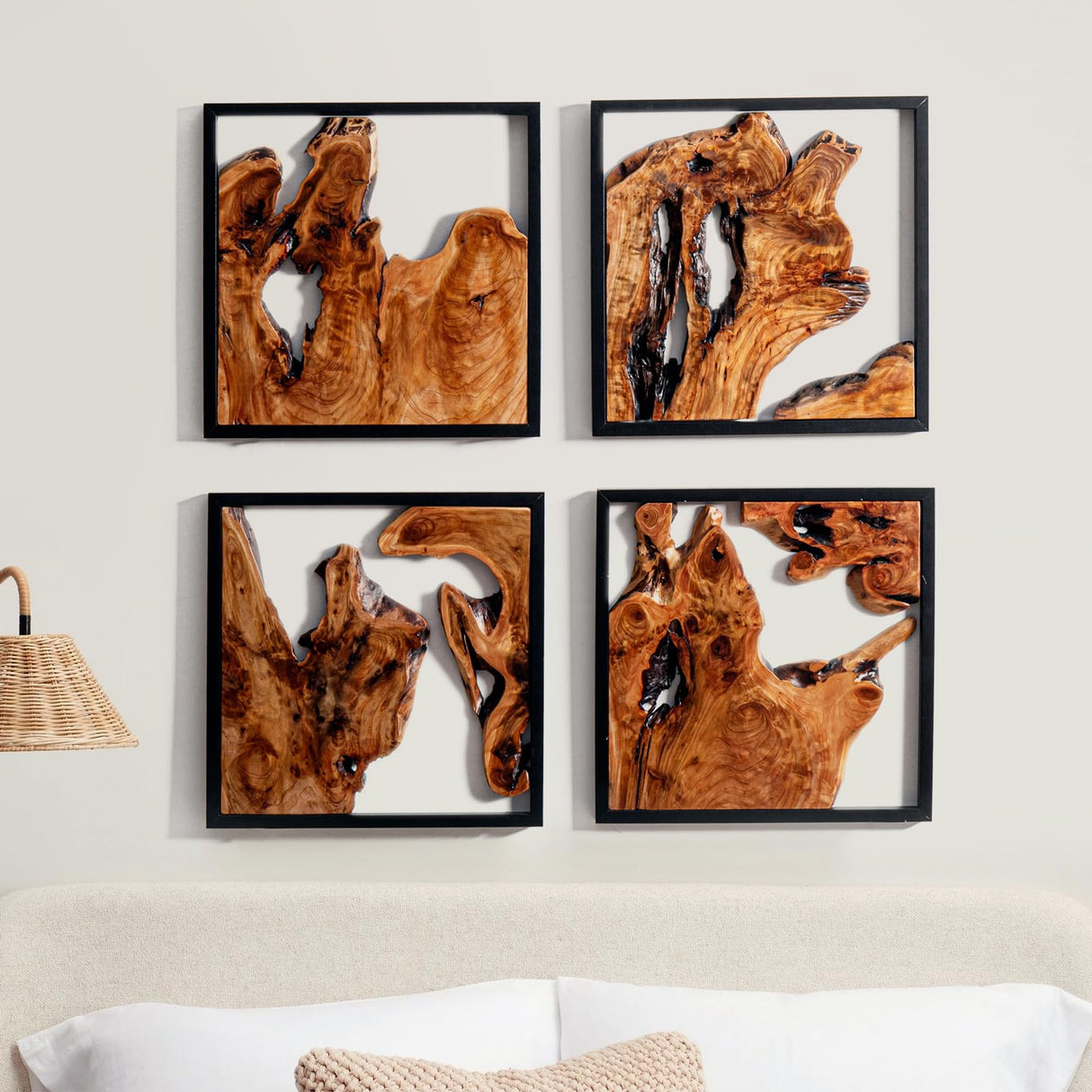 2 Pieces Rustic Cedar Wood Wall Decor Live Edge Wall Art Décor WELLAND