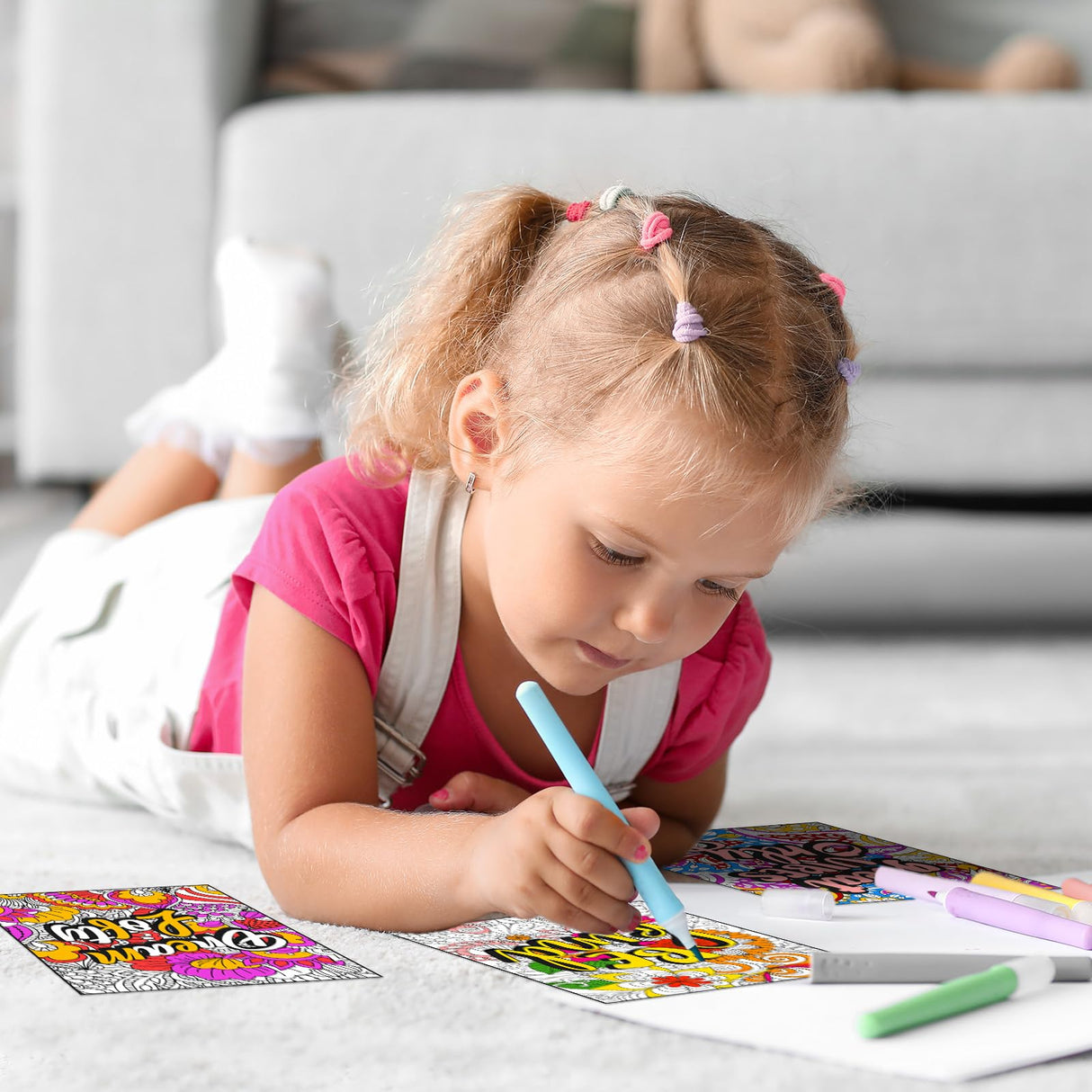 Geyoga 48 Pcs Mandala Coloring Cardstock for Adult Bulk Mandala Patterns Coloring Posters Cards 11 x 8.26'' Inspirational Positive Stress Relieving Activity for Kids Craft Geyoga