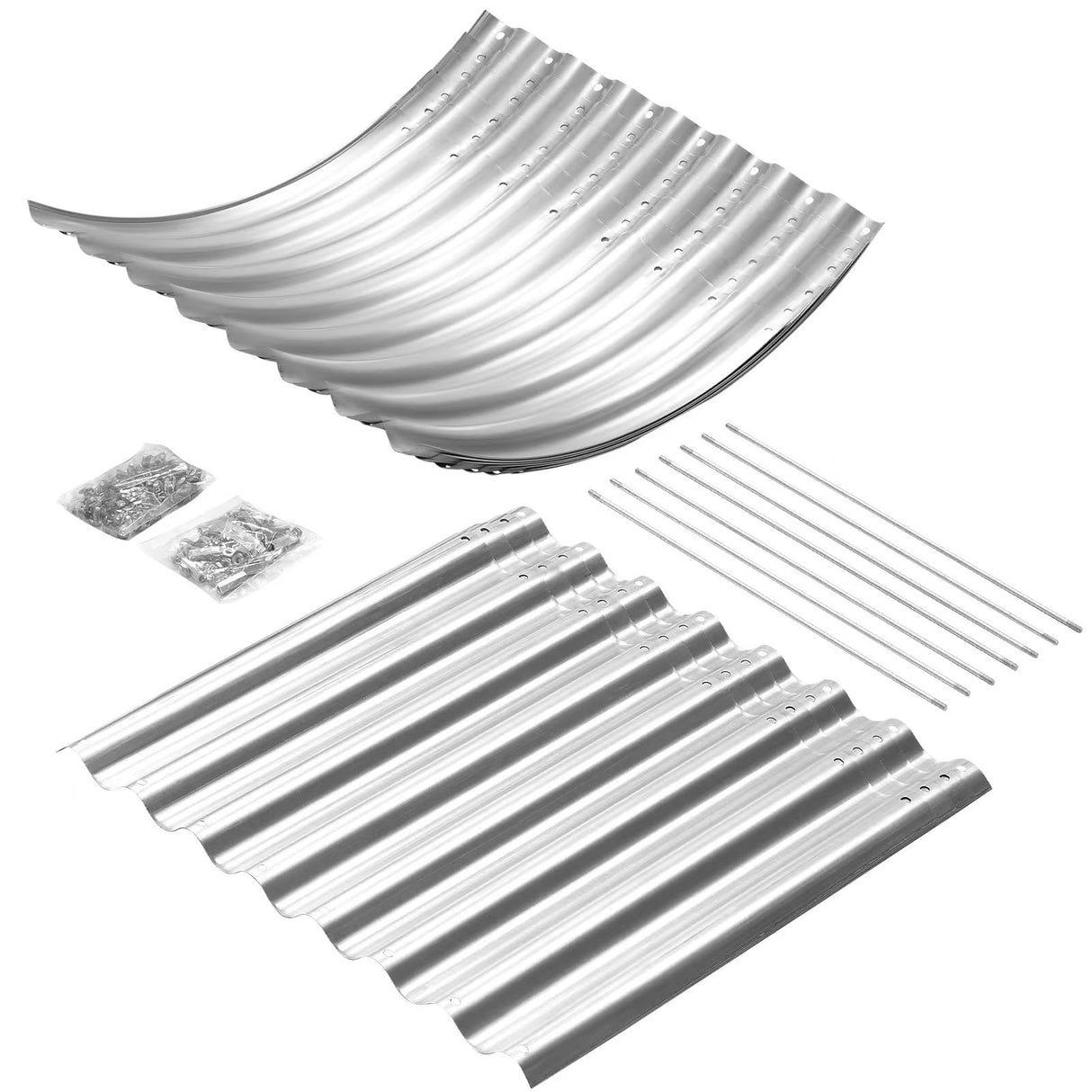 Land Guard 24“ Tall Galvanized Raised Garden Bed Kit, Galvanized Planter Garden Boxes Outdoor, Oval Large Metal Raised Garden Bed for Vegetables (Classic Silver, 4×2×2ft) Land Guard