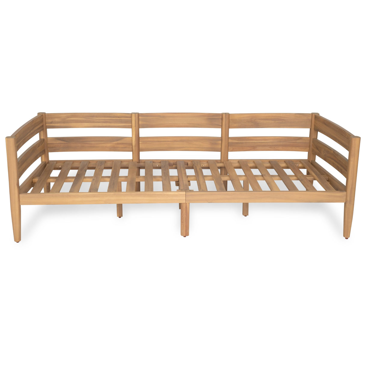 Christopher Knight Home Kavets 76.25'' W Outdoor 3 Seater Sofa with 5" Cushion, Acacia Wood Patio Sofa, Modern Slat Panel Bench, Spacious Seating Couch for Backyard Garden Porch, Light Teak+Beige Christopher Knight Home