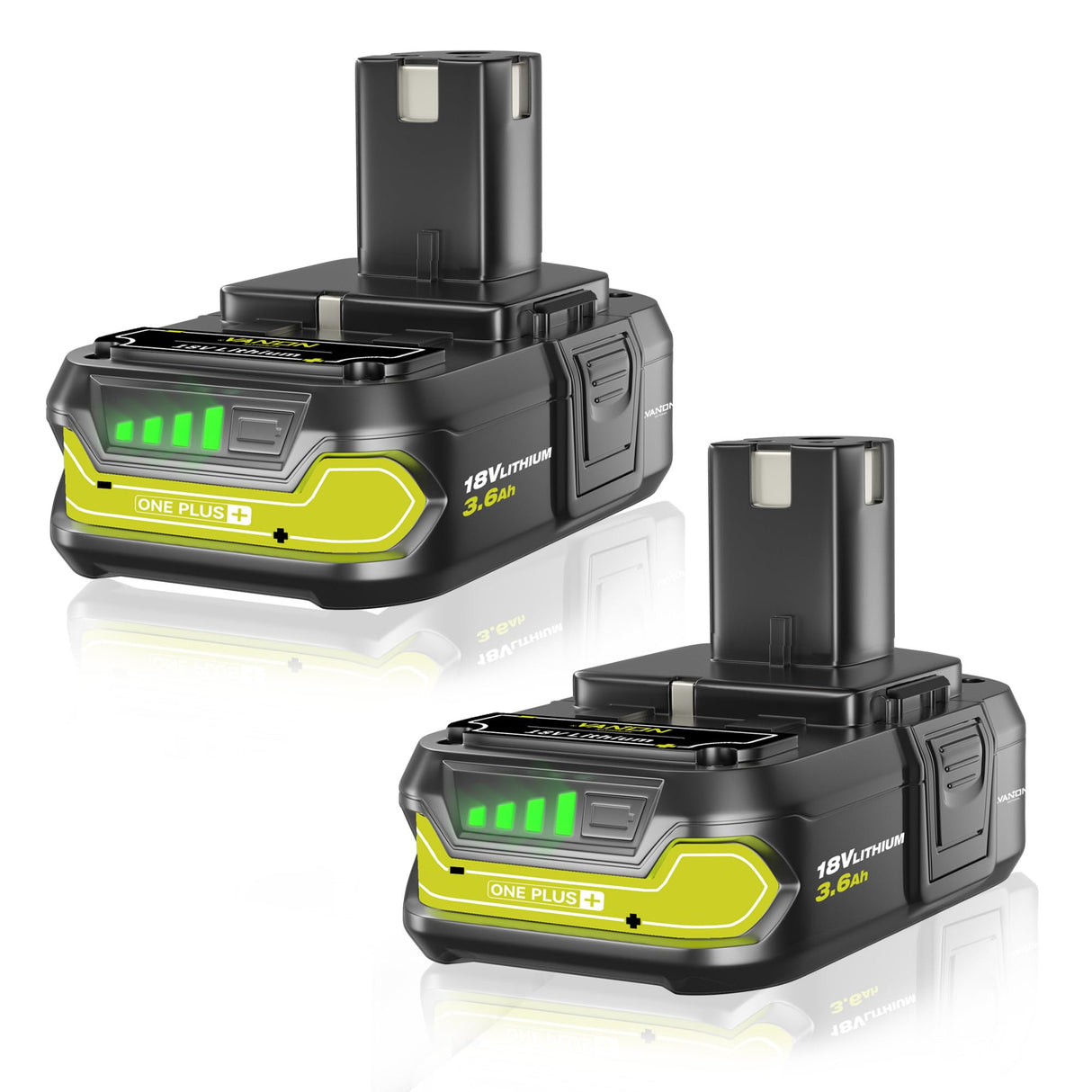 VANON 2Pack Replacement for Ryobi 18V Battery 3.6ah Batteries Replacement for Ryobi One 18V Cordless Tools P102 P107 P105 P104 P103 P108 VANON