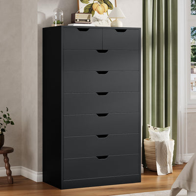 HAUOMS Tall 8 Drawer Black Dresser, Modern Chest of Drawers for Bedroom,Closet Dressers with Drawers for Living Room, Entryway, Hallway