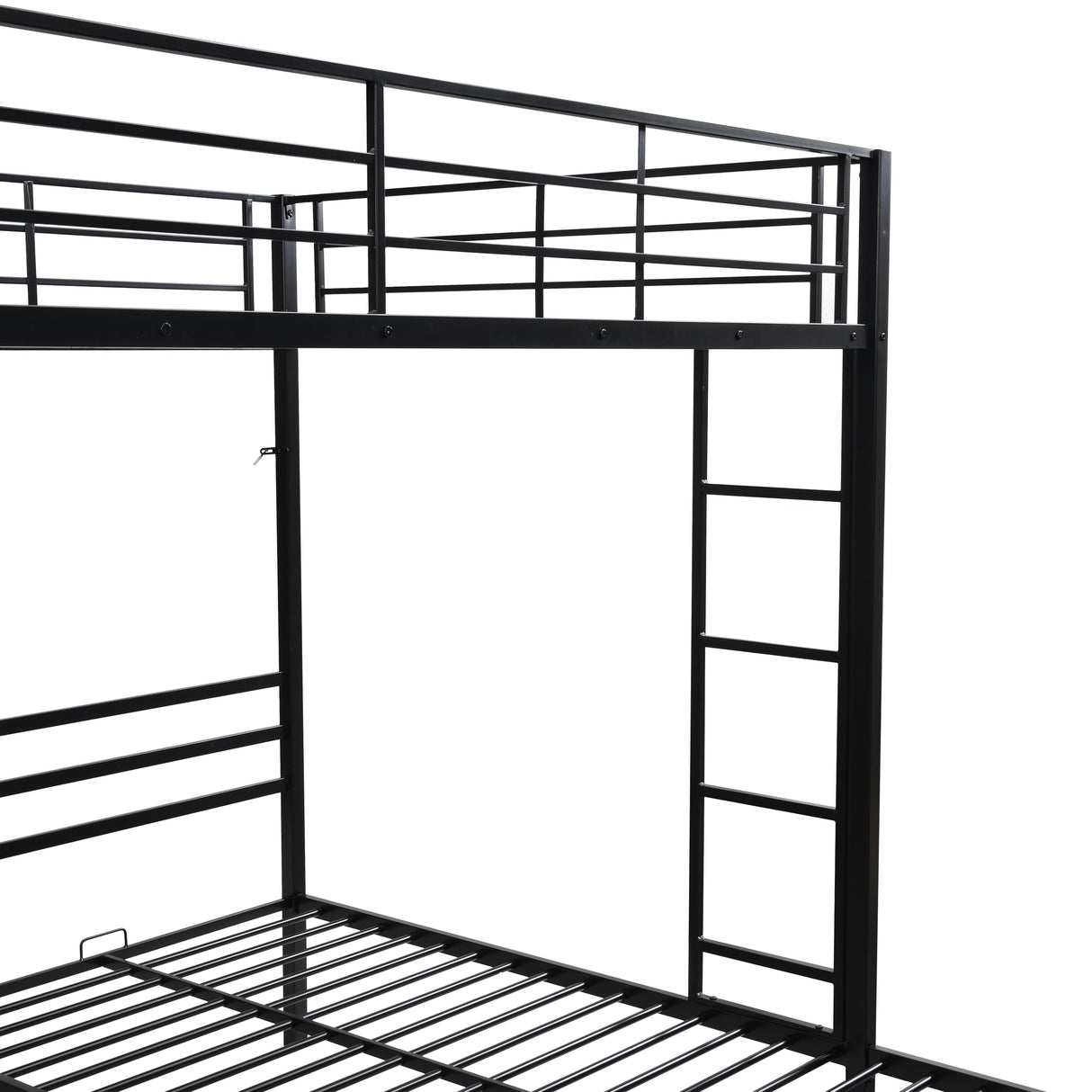 Bellemave Full Over Twin Over Twin Triple bunk Bed with Drawers 3 bunk Bed, Triple bunk beds for Kids, Teens, Adult.(Black) Bellemave