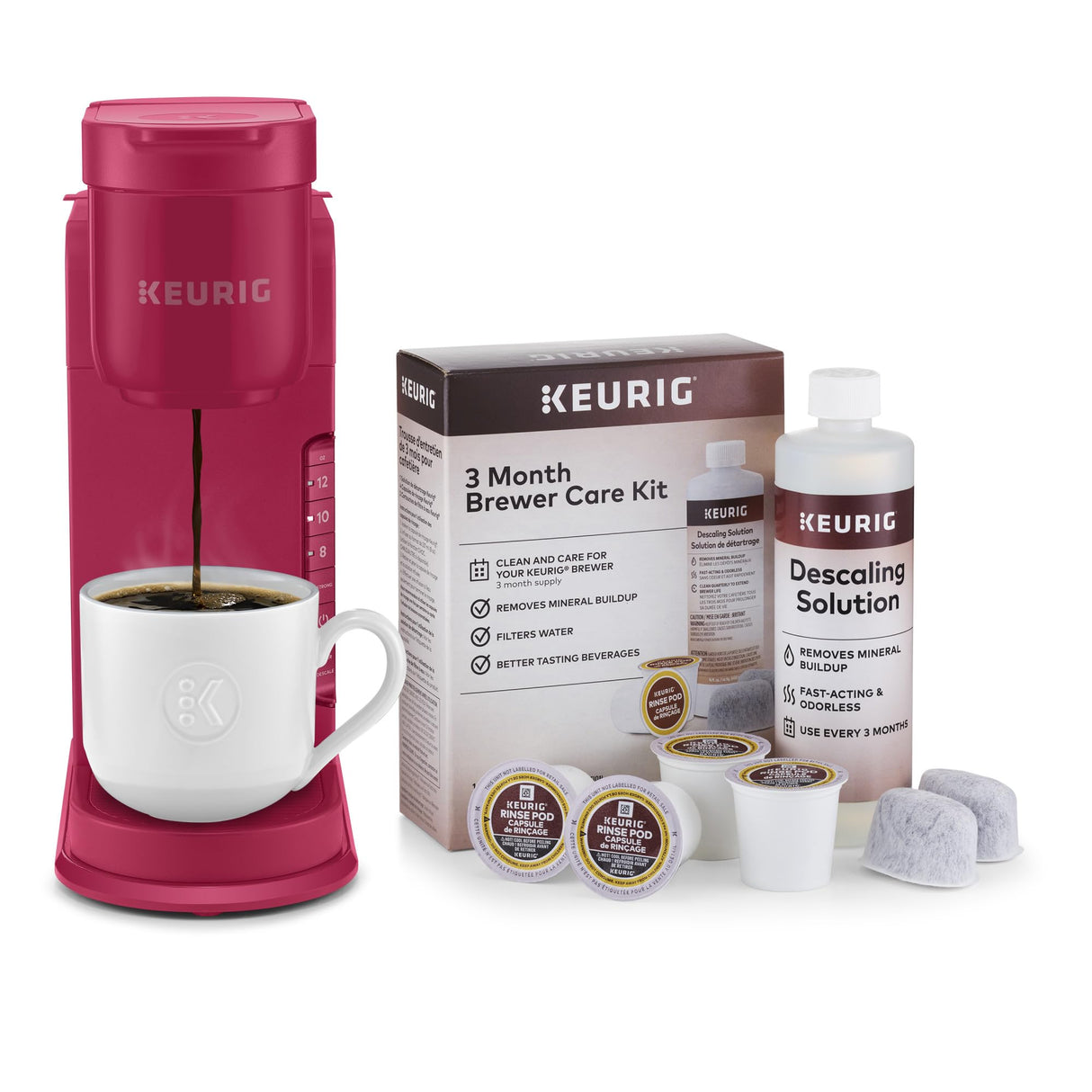 Keurig K-Express Single Serve K-Cup Pod Coffee Maker, 3 Brew Sizes, Strong Button Feature, 42oz Removable Reservoir, Island Berry Keurig