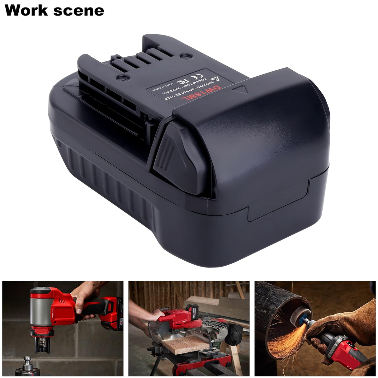 Battery Adapter for DeWalt to Milwaukee Battery, for DeWalt 18V 20V Lithium Battery DCB205 DCB206 Convert to Milwaukee M18 18V Battery 48-11-1850 Use for M18 Series Cordless Power Tool (Adapter only) Qbmel